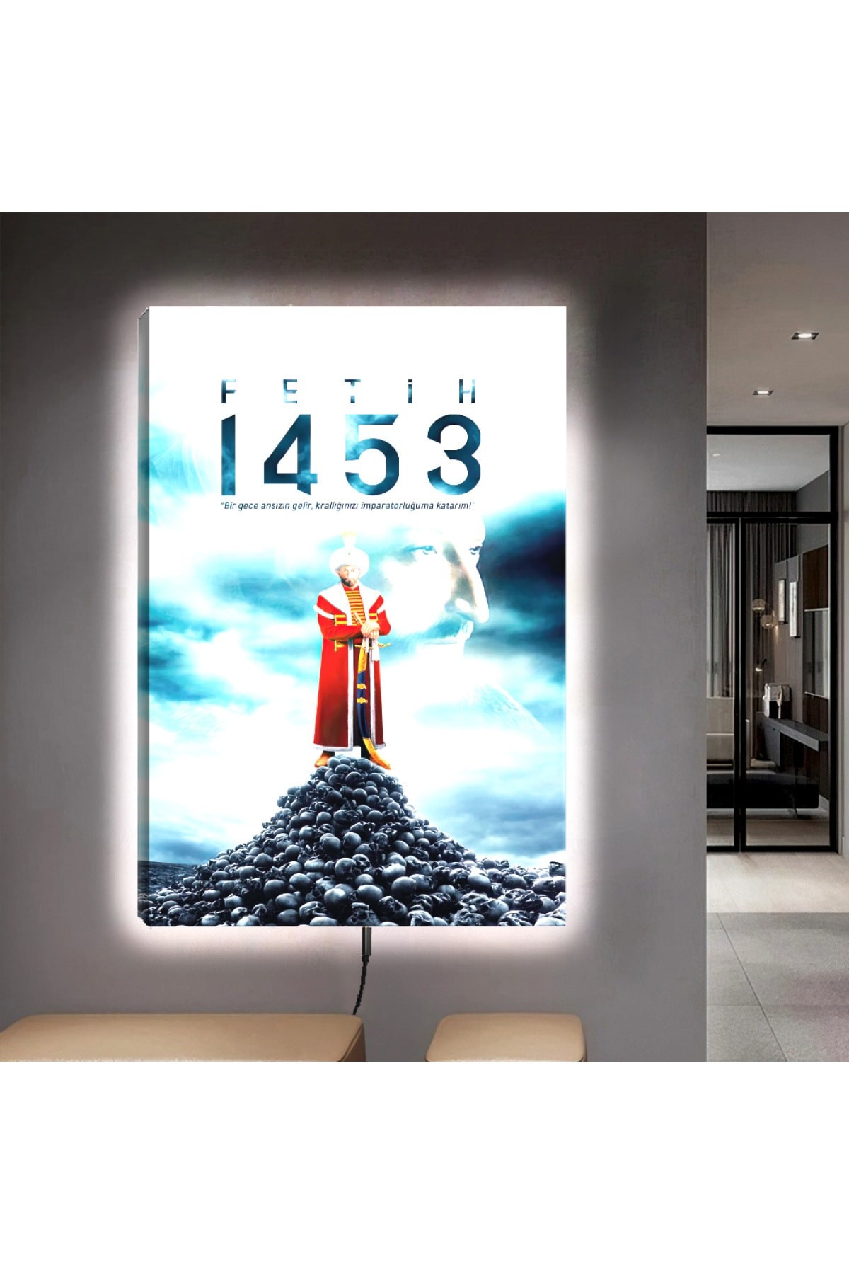 Ledli 1453 Ahşap Şase Dijital Baskı Kanvas Tablo 90X60Cm