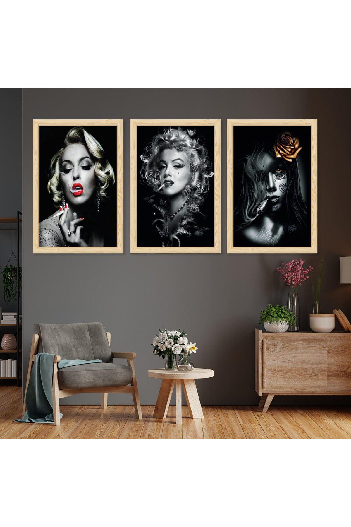 Ahşap Çerçeveli Yüksek Kaliteli UV Baskı Marilyn Monroe