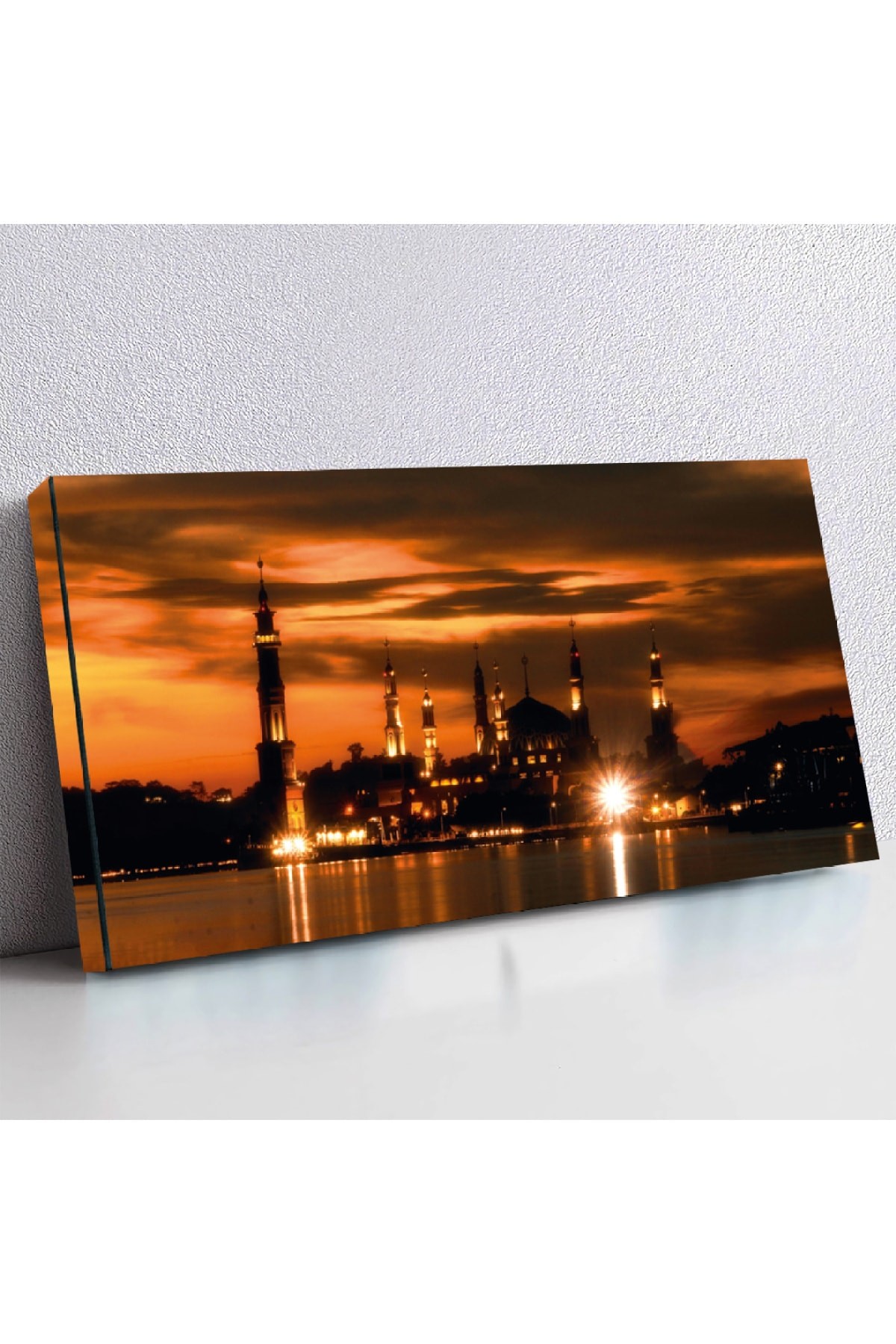 Ahşap Şase Dijital Baskı Kanvas Cami Tablosu 120X60Cm