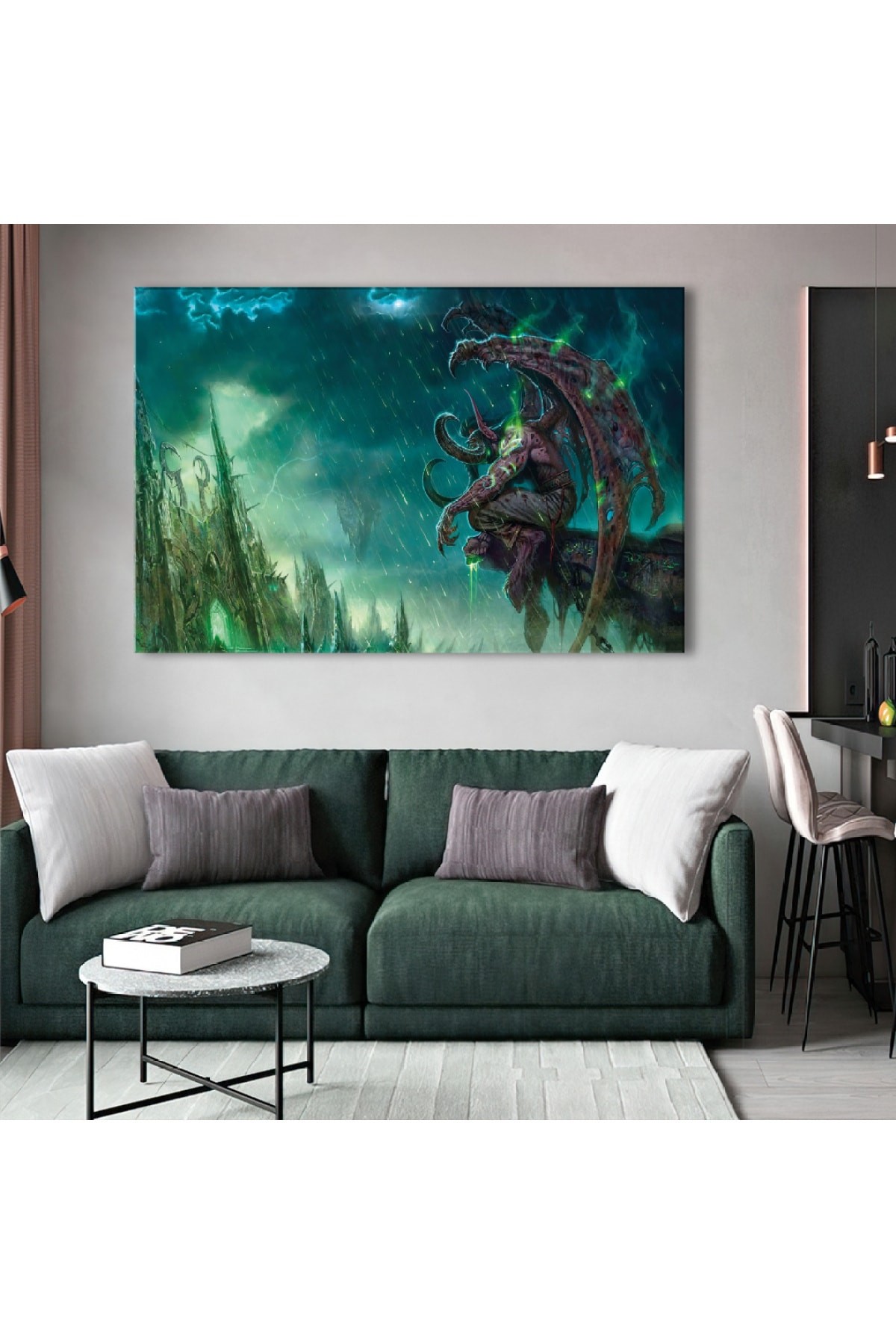 Sanal Dünya Ahşap Şase Dijital Baskı Soyut Kanvas Tablo 120X80Cm