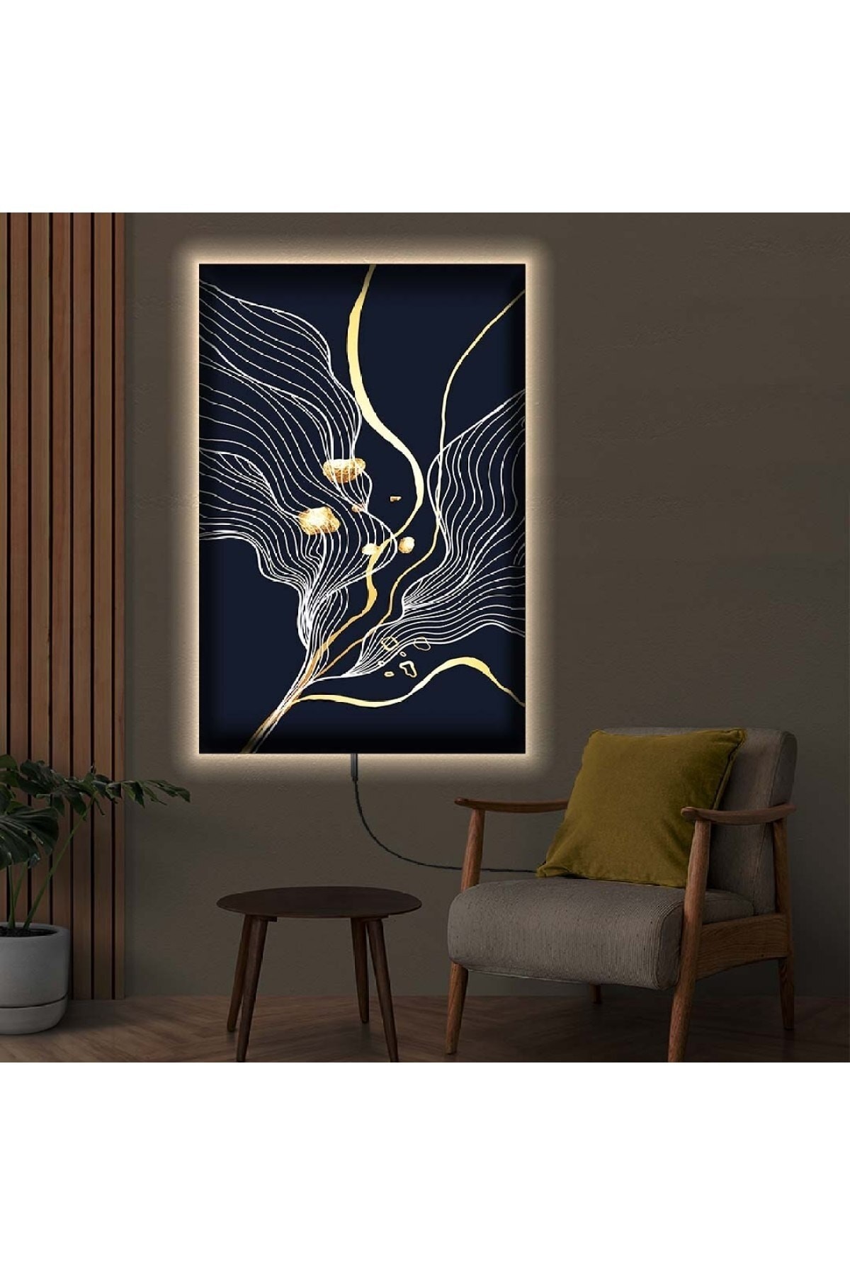 Özel Tasarım Modern Tablo Ledli Soyut Desen Dijital Baskı Kanvas Tablo 90X60Cm