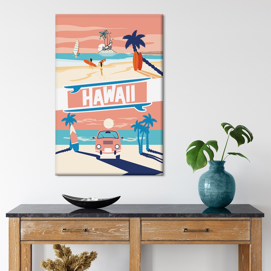 HAWAII DİKEY KANVAS TABLO