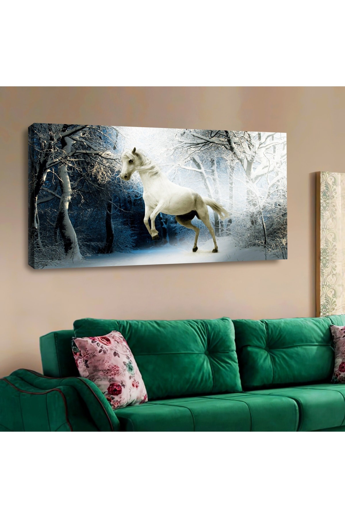 Modern Duvar Tablosu Dayanıklı Ahşap Şase Dijital Baskı Kanvas Tablo 120X60Cm