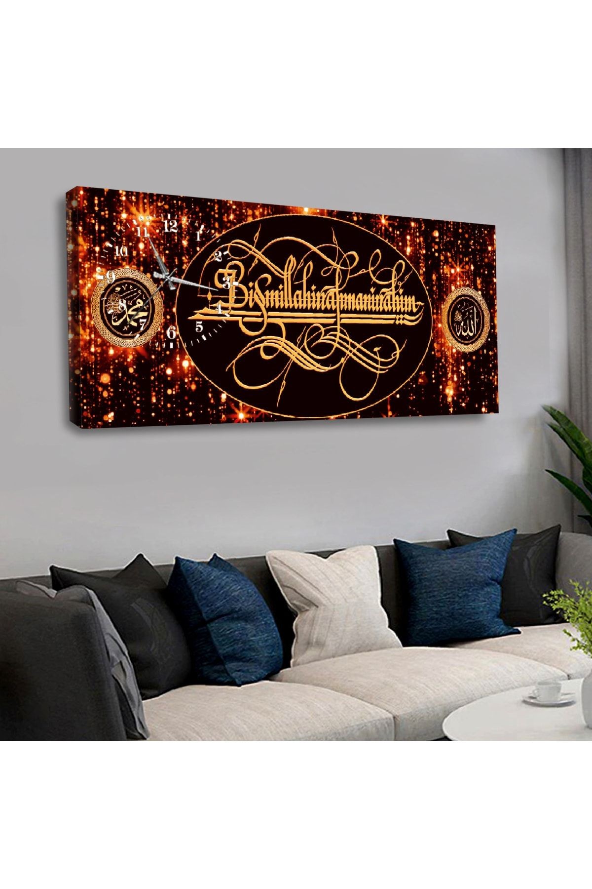 Zevahir 120x60 Cm Saatli Kanvas Tablo Kvs134