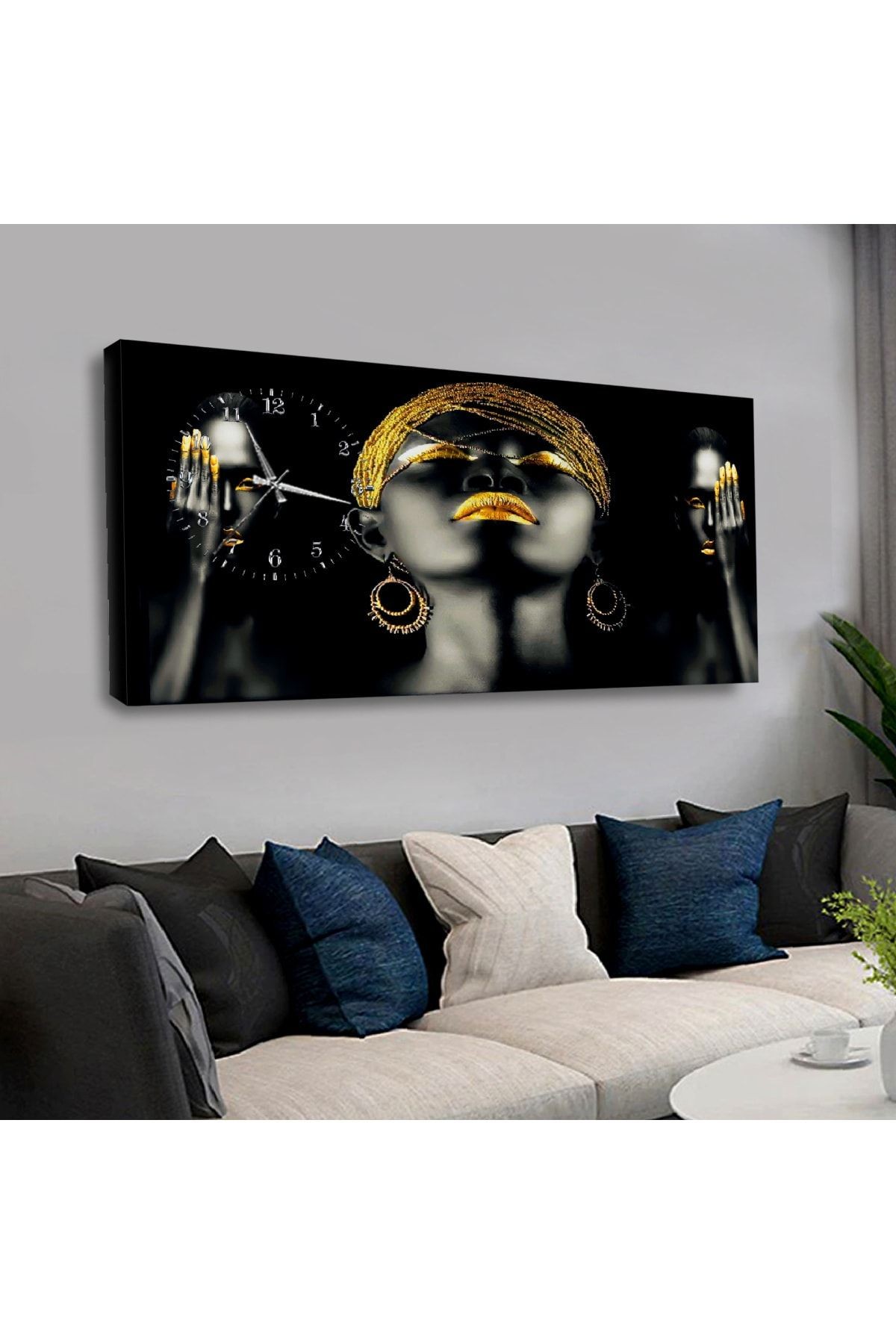 Zevahir 120x60 Cm Saatli Kanvas Tablo Kvs176