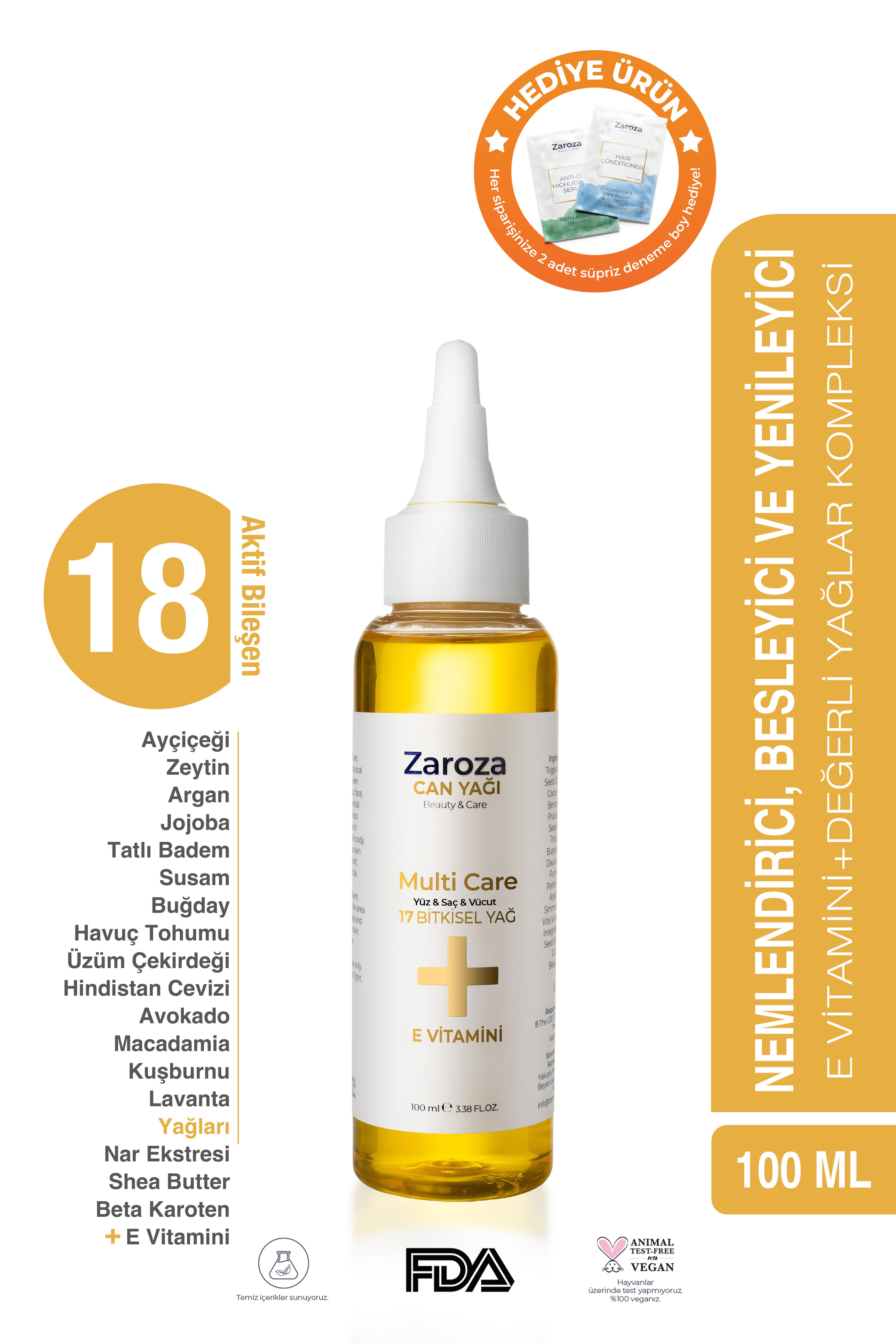 Can Yağı - Yüz Ve Vücut Nemlendirici, Besleyici, Onarıcı Ve Saç Için Dökülme Karşıtı 17 Doğal Yağ E Vitamini