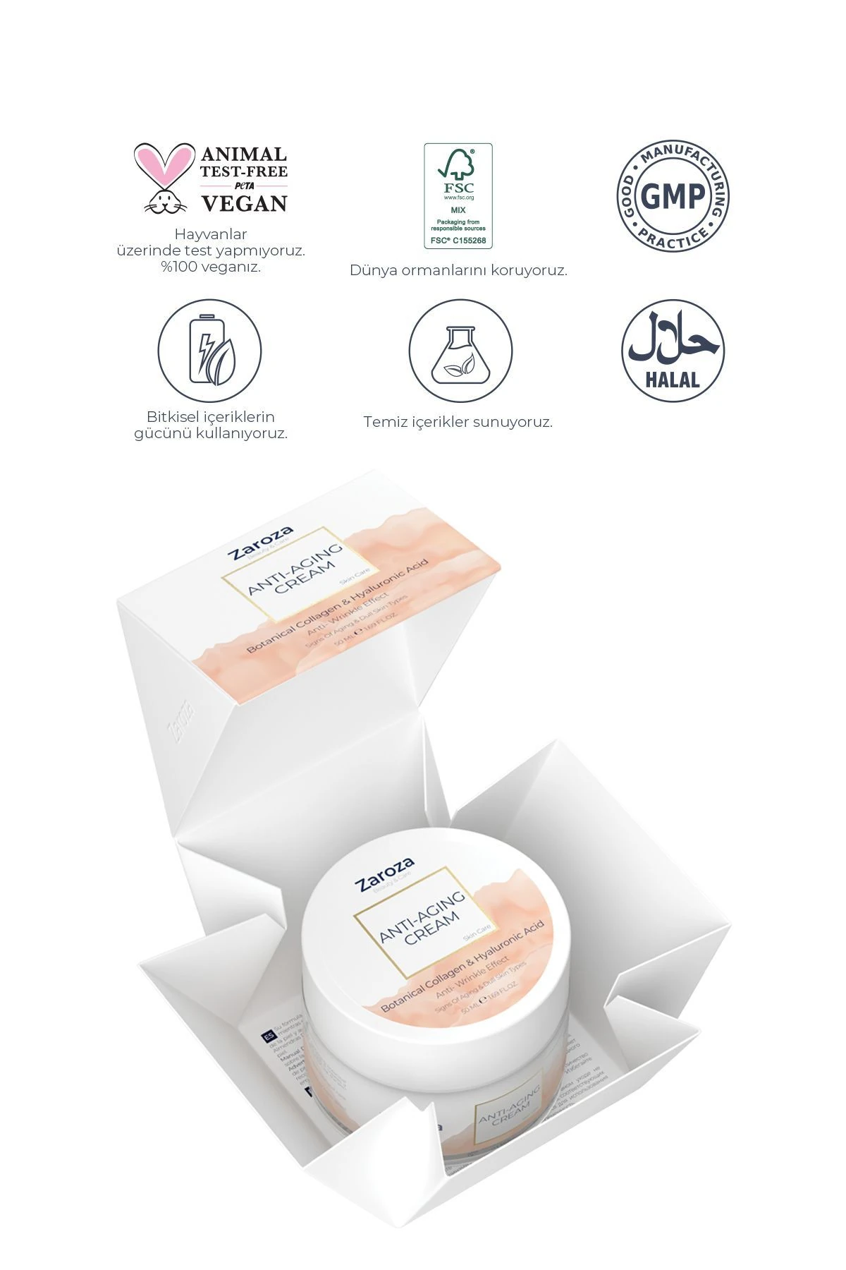 Anti-Aging Cream | Kırışıklık Karşıtı Yoğun Nem Kremi - Zaroza