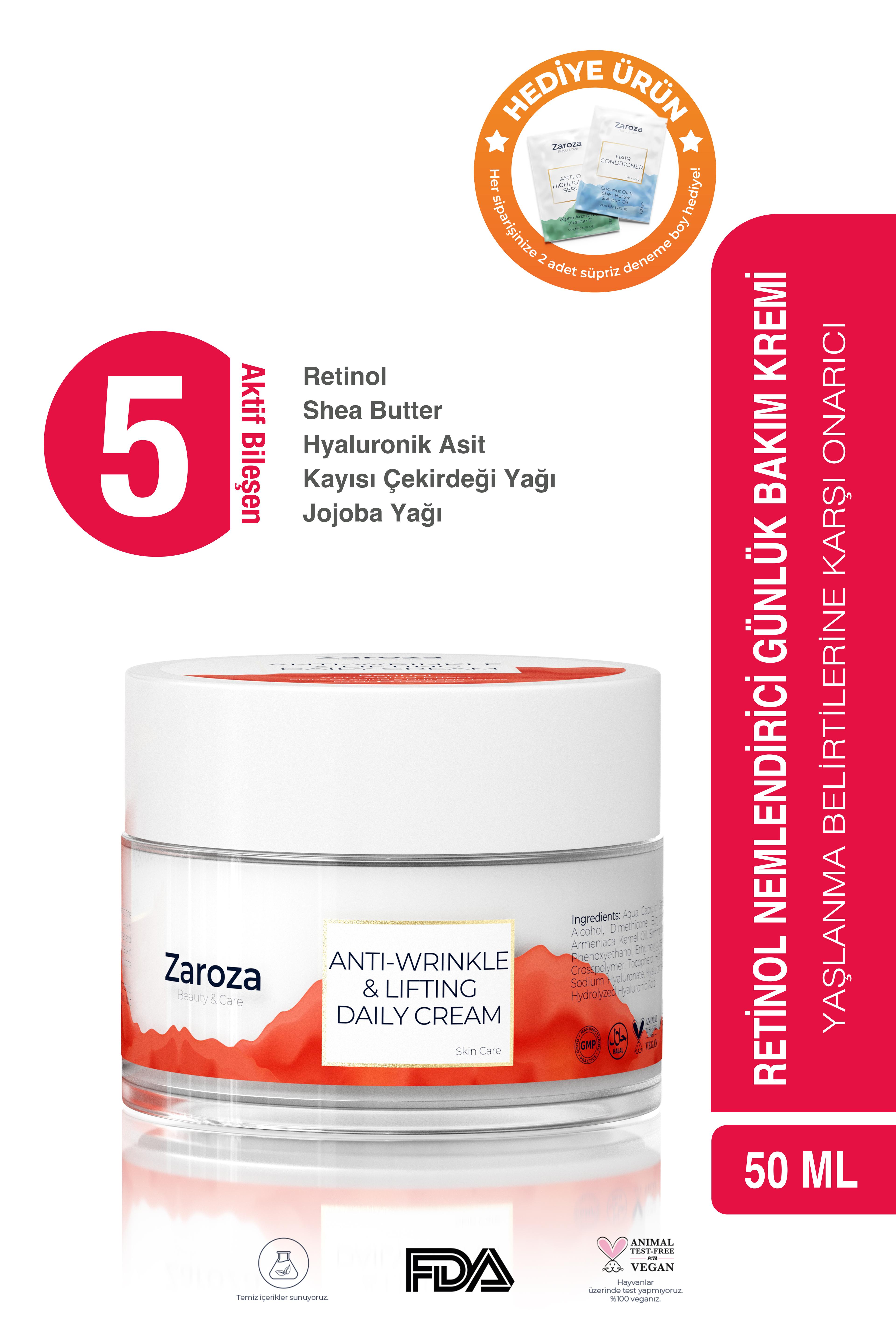 Retinol - Nemlendirici Gündüz Kremi - Leke, Kırışıklık Karşıtı Anti Wrinkle & Lifting Daily Cream 50 mL