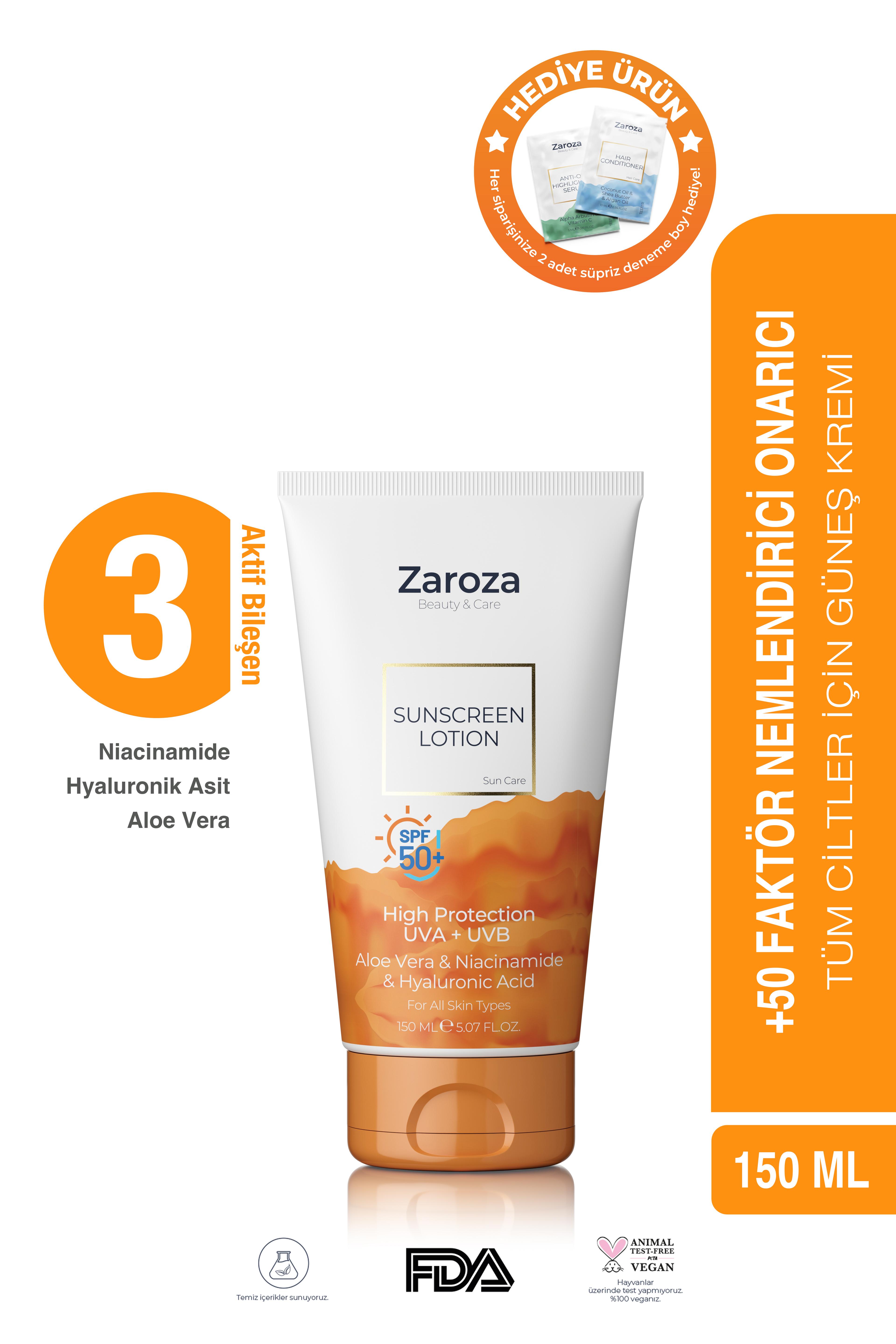 Sunscreen Lotion Spf 50 | Tüm Ciltlere Uygun Güneş Kremi - 150 ml