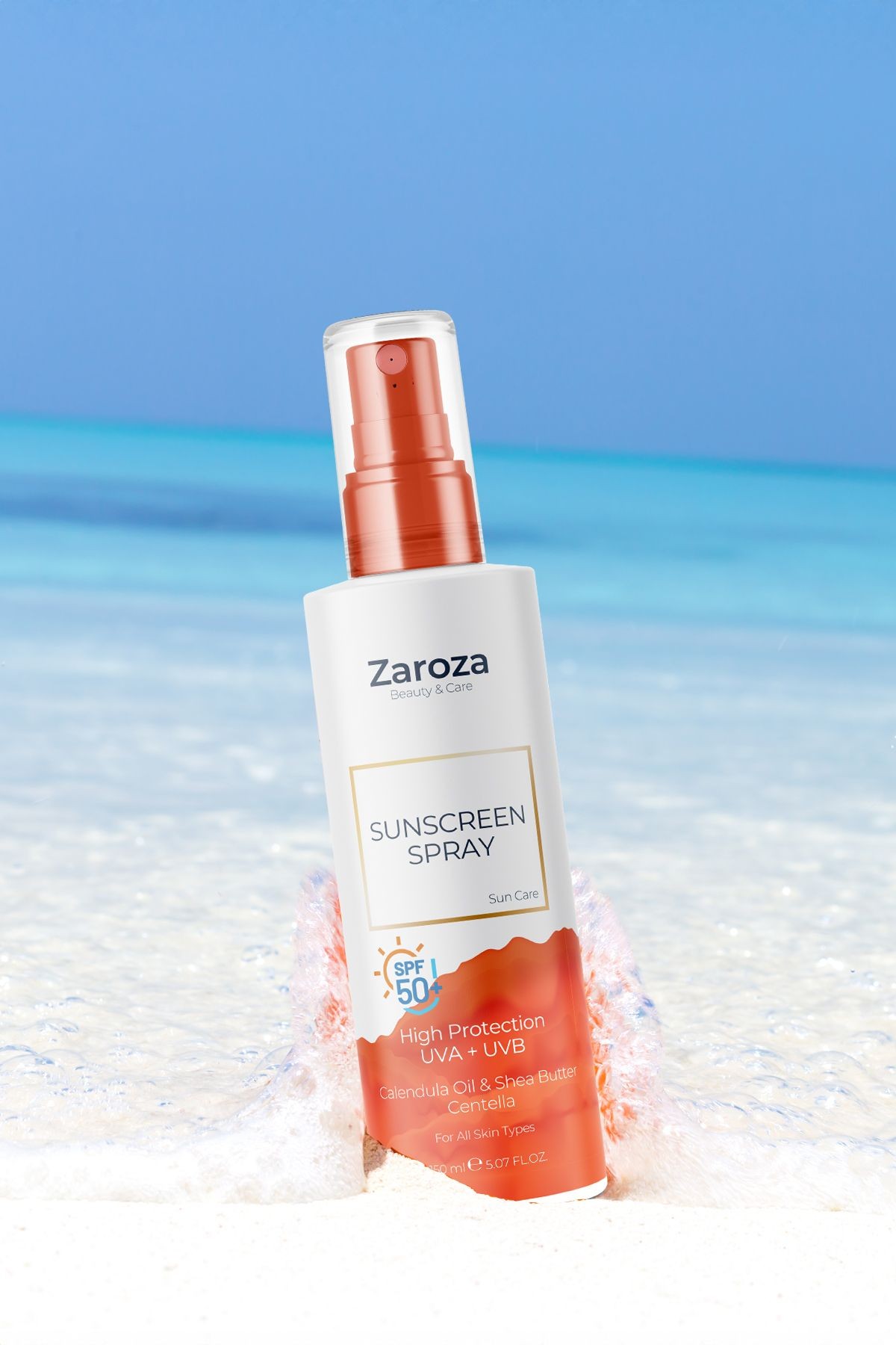 50 SPF+ UVA UVB Güneş Koruyucu Nemlendirici Cilt Losyonu (CALENDULA OIL / SHEA BUTTER / CENTELLA)