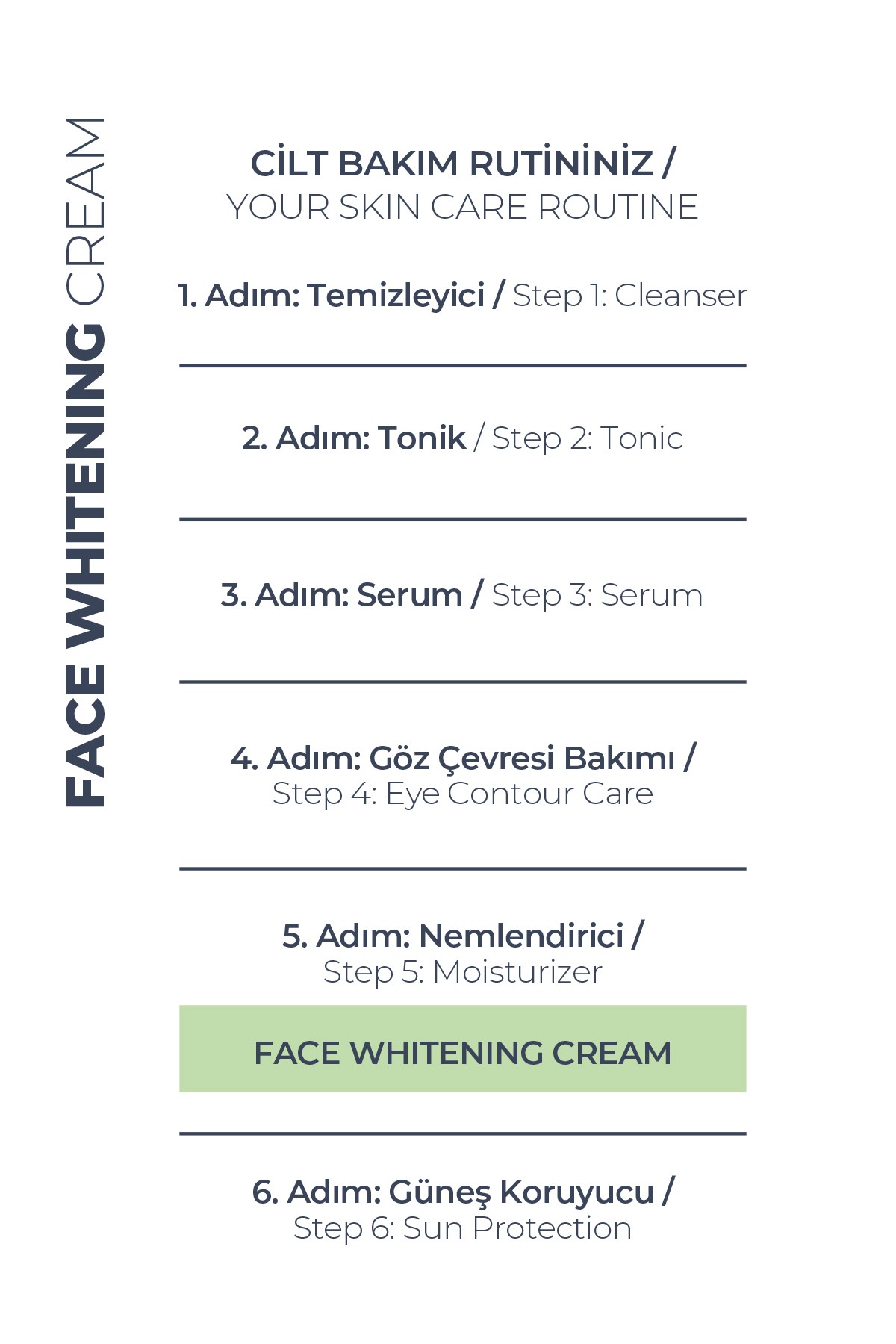 Face Whitening Cream | Leke Karşıtı & Cilt Aydınlatıcı Krem - 50 ml