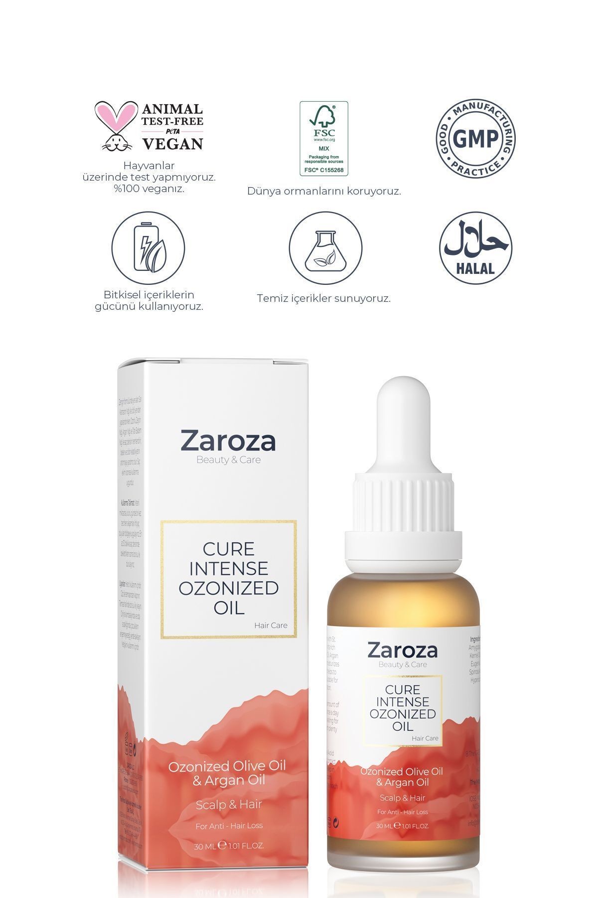 Cure Intense Ozonized Oil | Saç Dökülmesine Karşı Ozonlu Yoğun Bakım Yağı - 30 ml