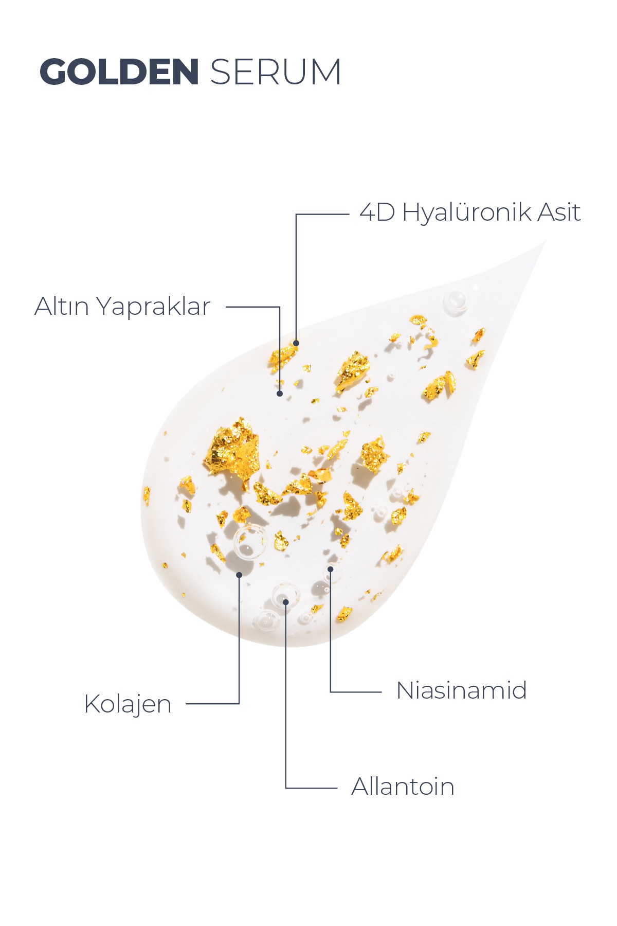 Golden Serum | Yaşlanma Karşıtı 24k Altın Yapraklı Serum - 30 ml