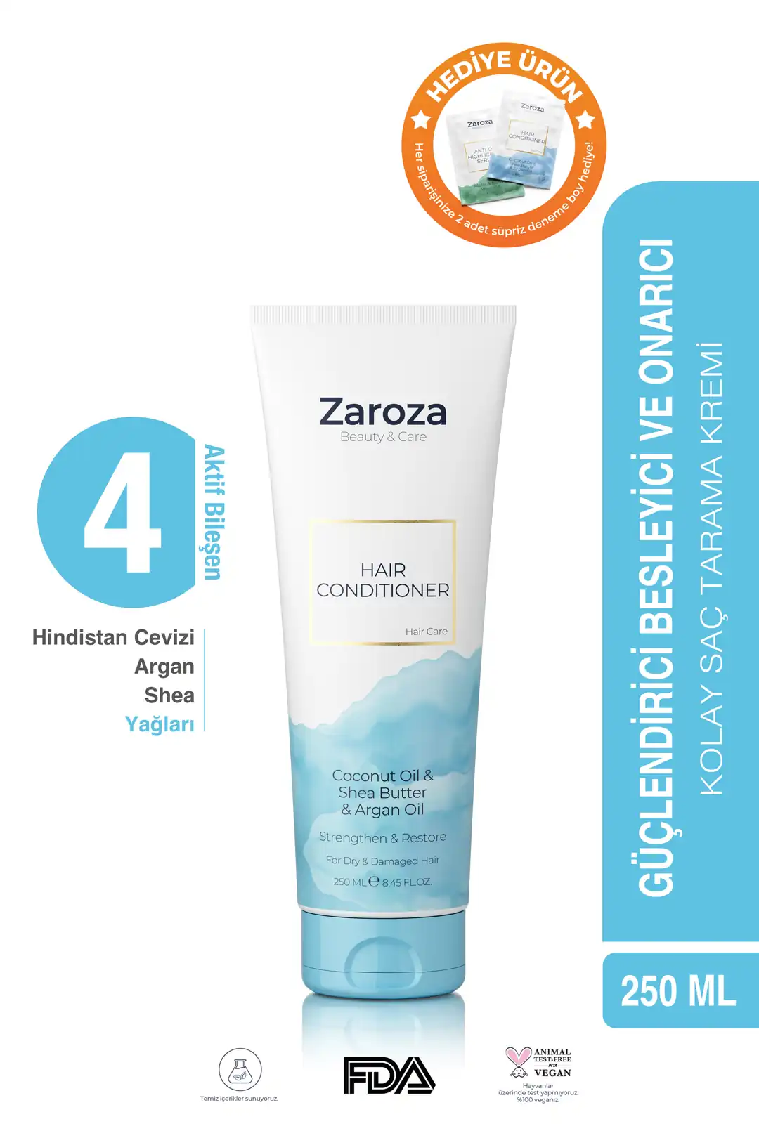 Hair Conditioner | Saç Güçlendirici Krem 250ml - Zaroza