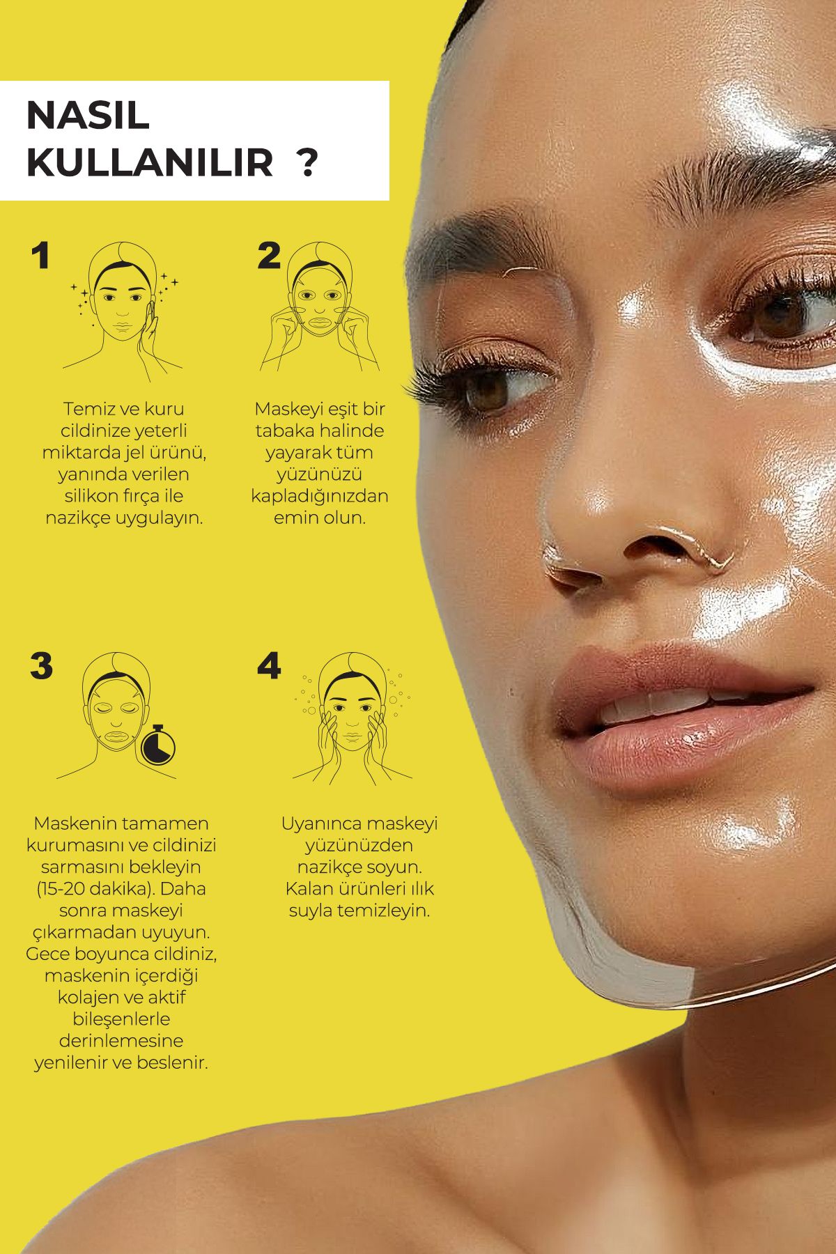 Leke Karşıtı Gece Boyu Etkili Soyulabilir Kolajen Yüz Maskesi 50 Ml (Alpha Arbutin )