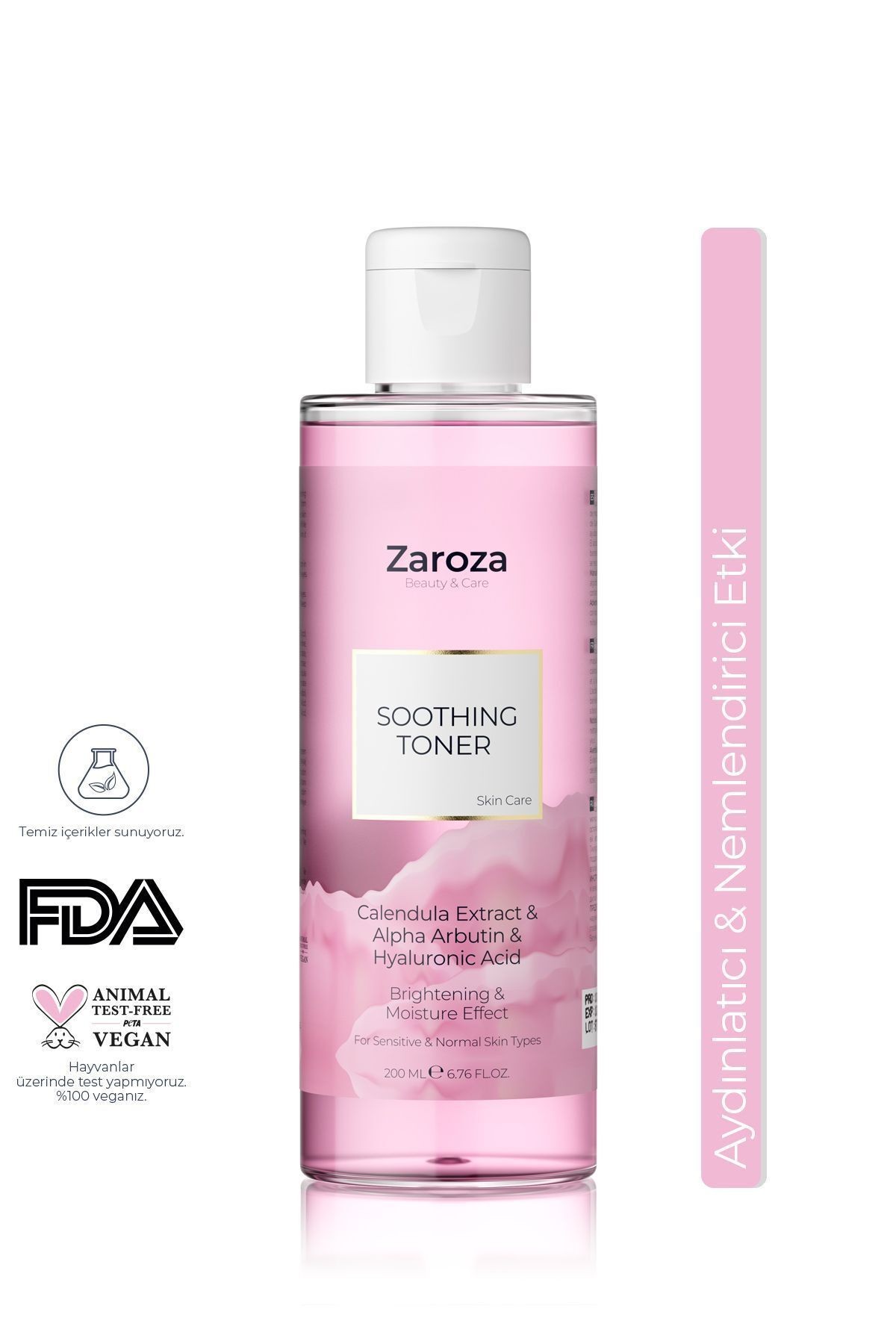 Soothing Toner | Aydınlatıcı & Nemlendirici Pembe Tonik - 200 ml