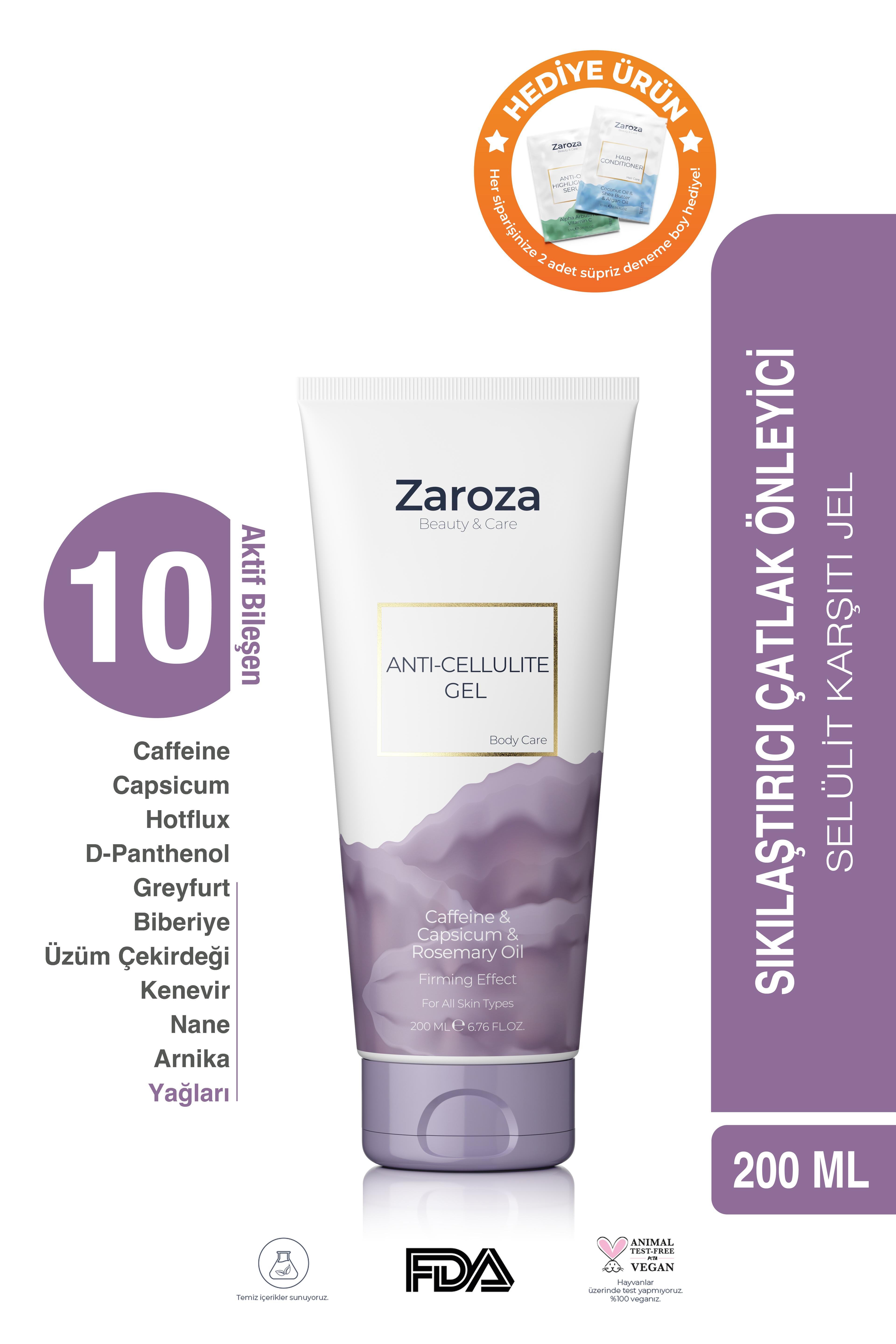 Selülit Karşıtı Jel, Nemlendirici Ve Sıkılaştırıcı (GREYFURT VE BİBERİYE YAĞI) Anti-cellulite Gel 200 mL