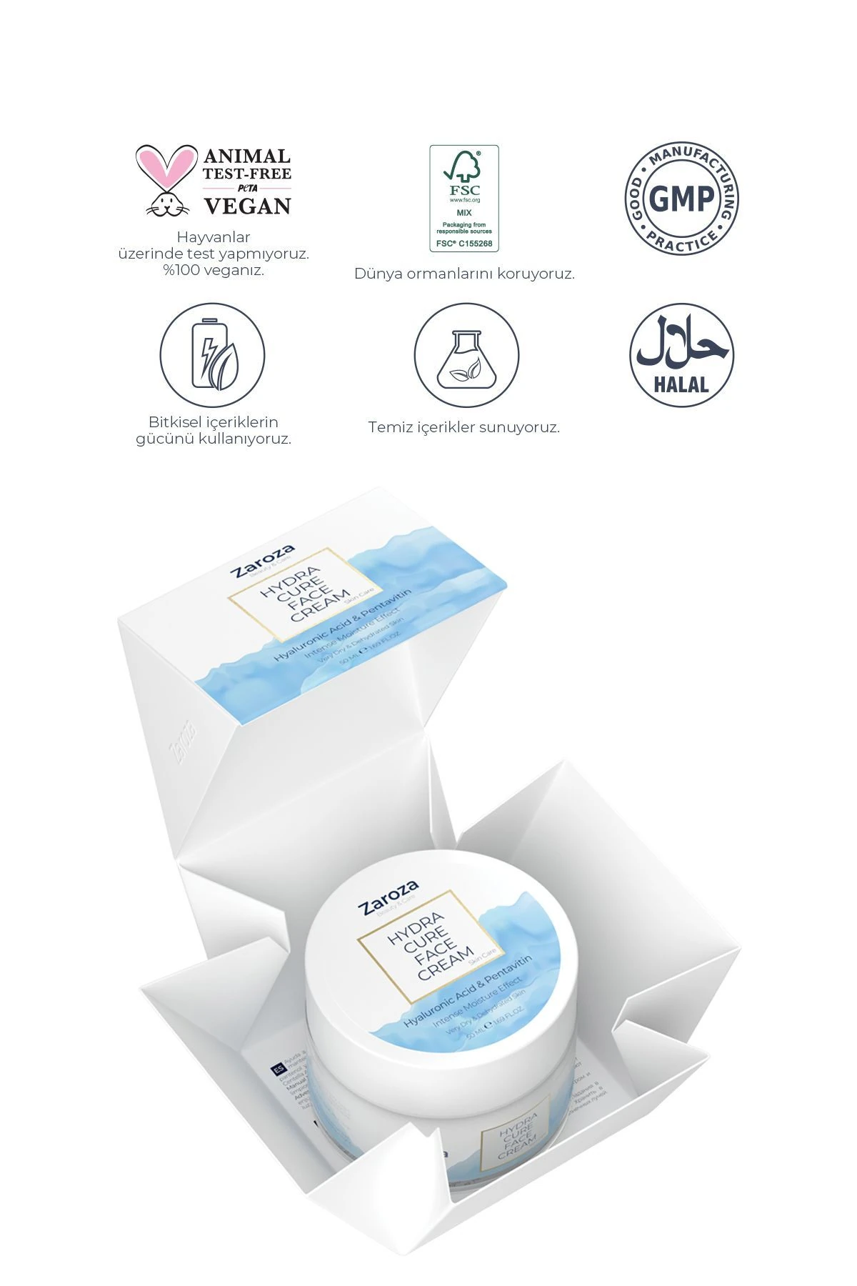 Hydra Cure Face Cream | Yoğun Nemlendirici Krem - Zaroza