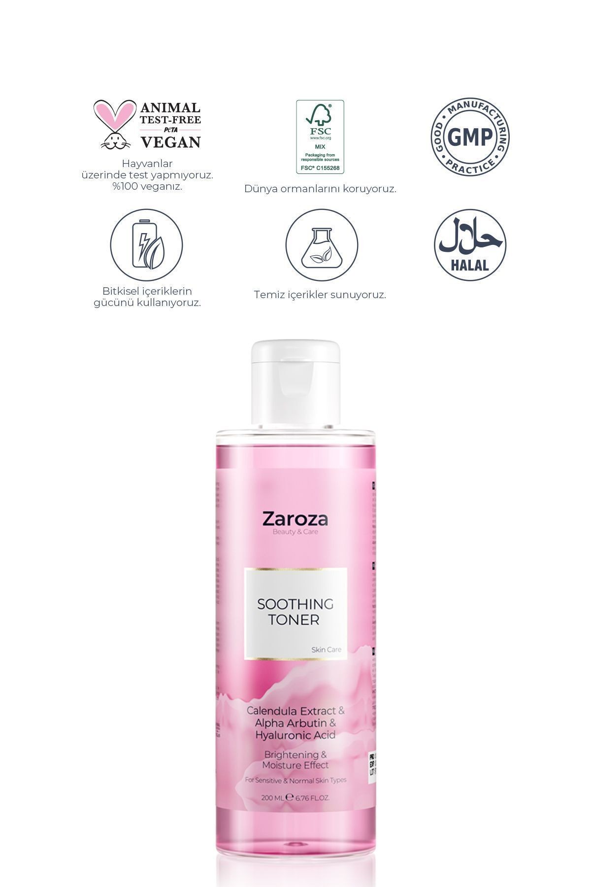 Soothing Toner | Aydınlatıcı & Nemlendirici Pembe Tonik - 200 ml