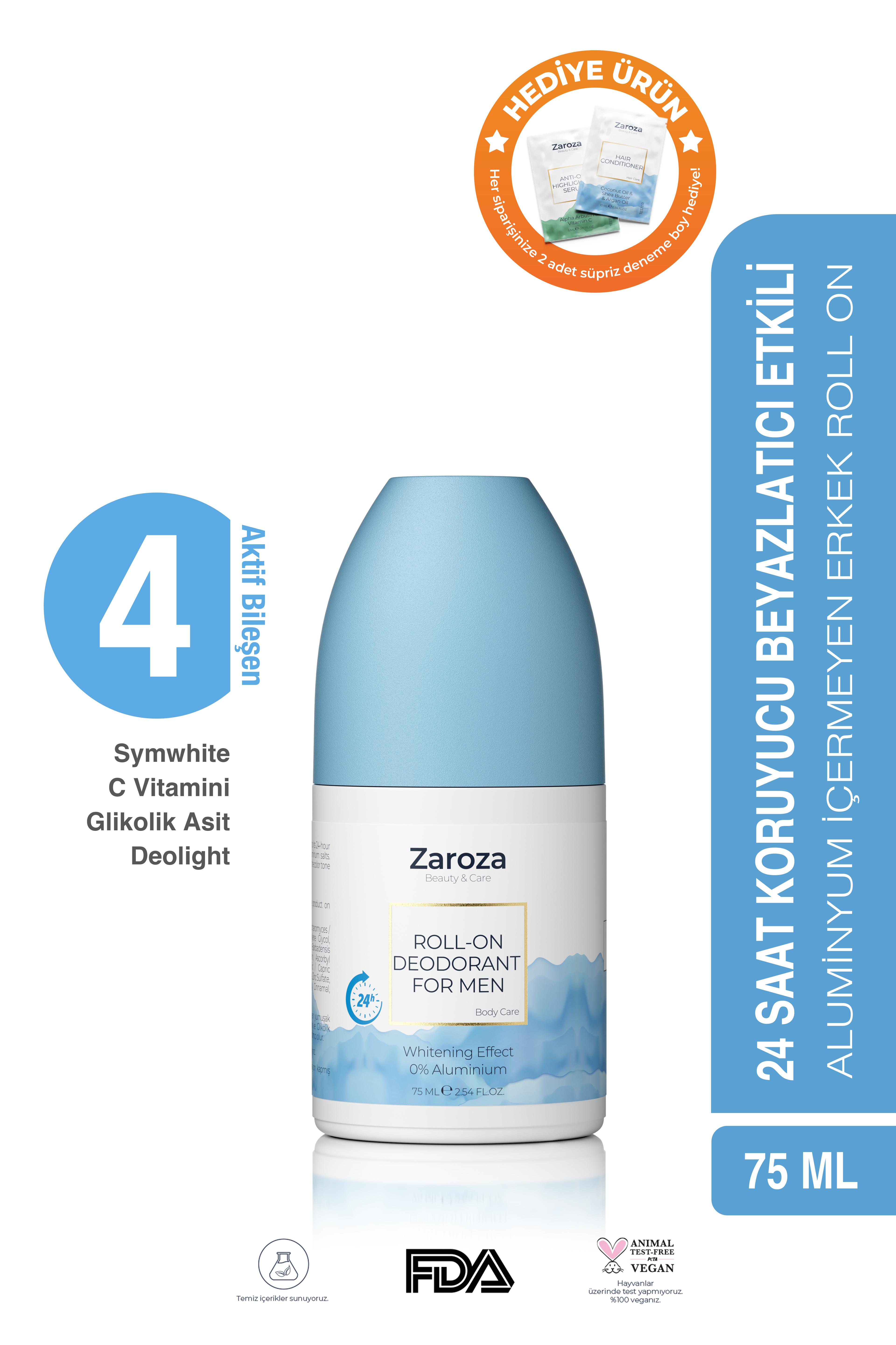 Roll-on For Men | Beyazlatma Etkili 24 Saat Koruma Aluminyum Içermeyen Erkek Roll On - 75 ml
