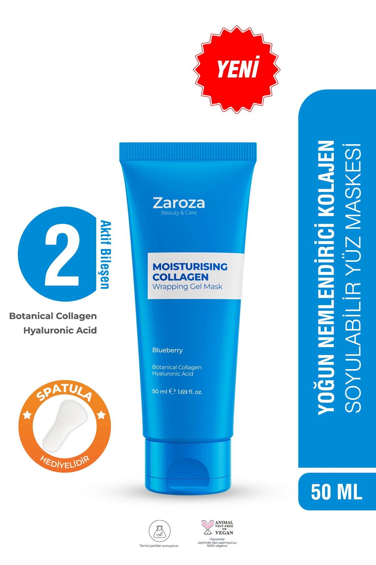 Yoğun Nemlendirici Gece Boyu Etkili Soyulabilir Kolajen Yüz Maskesi 50 Ml (HYALURONIC ACID )