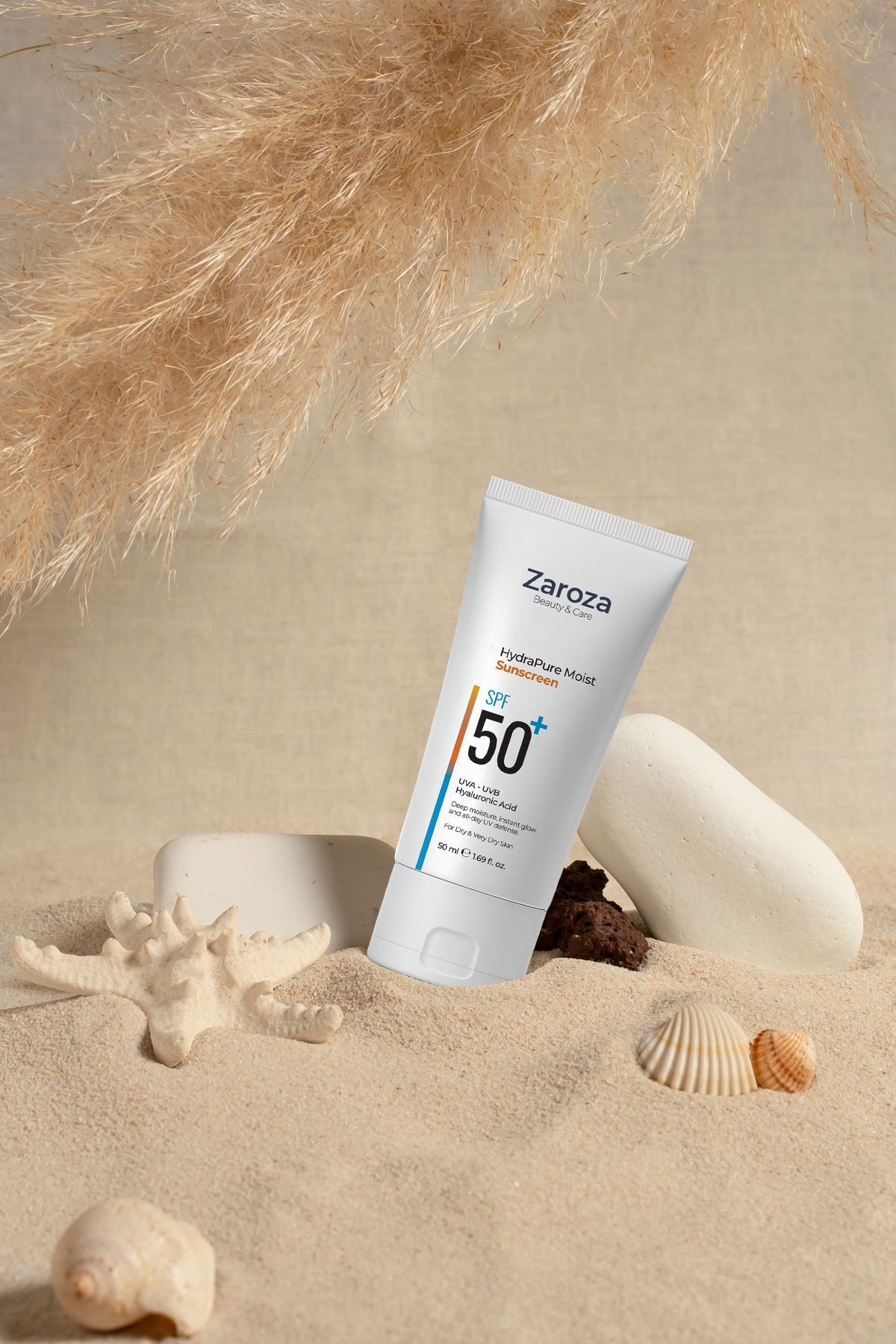 Nemlendirici Etkili Kuru Ciltlere Özel UVA UVB SPF50 + Güneş Kremi 50 ML (Hyaluronic Acid)