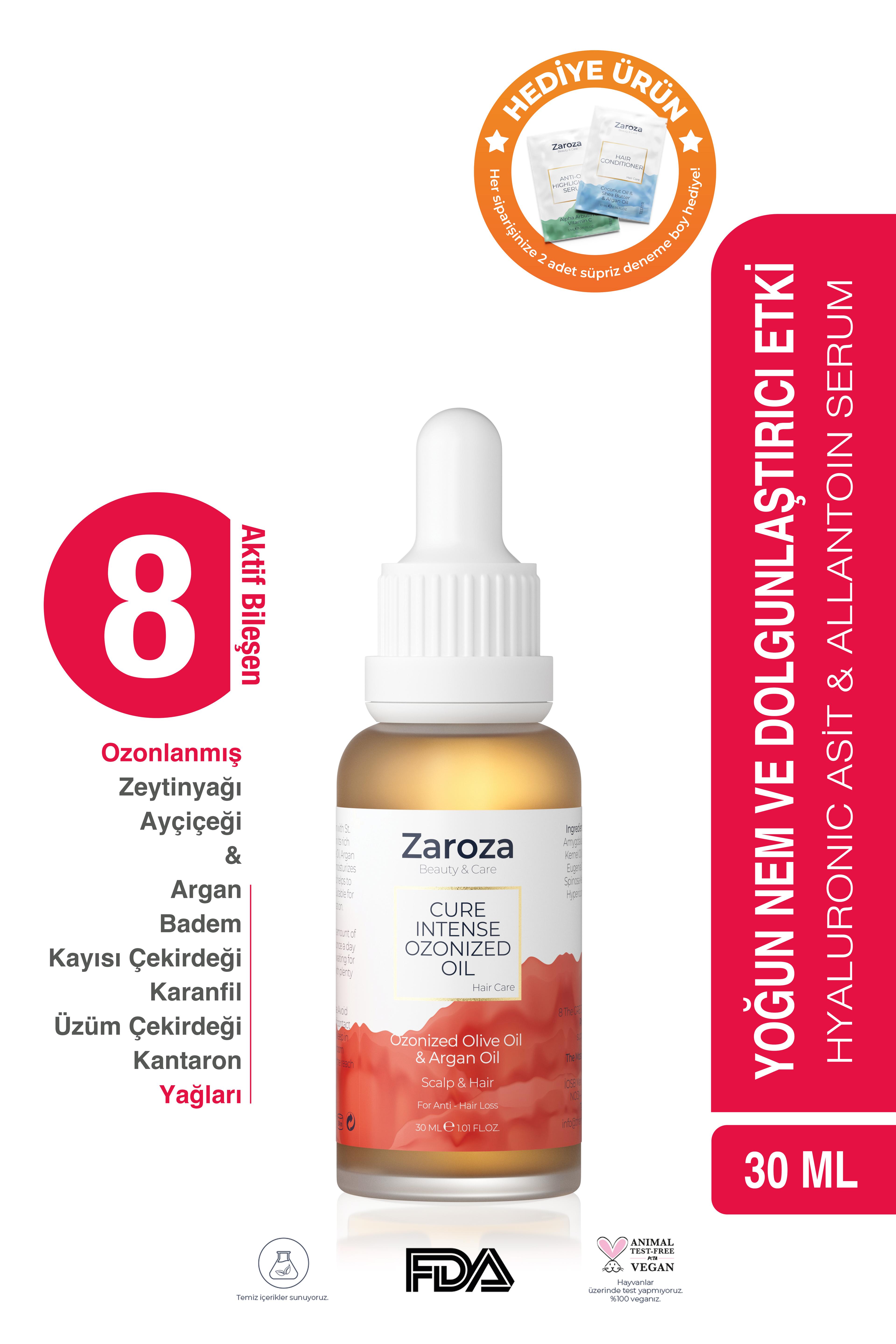 Saç Dökülmesine Karşı Ozonlu Yoğun Bakım Yağı - Cure Intense Ozonized Oil - 30 ml