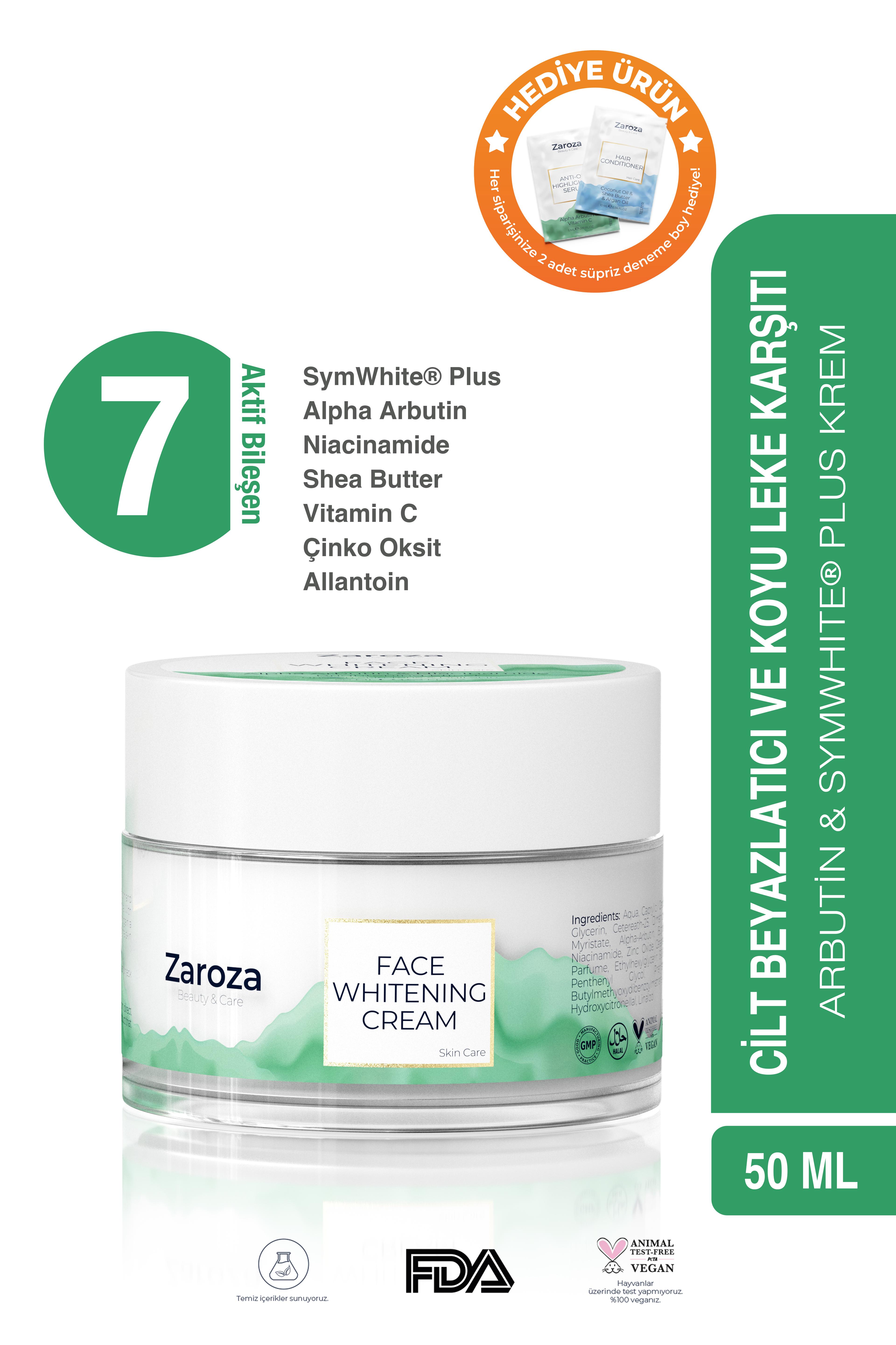 Leke Karşıtı Cilt Aydınlatıcı Beyazlatıcı Nemlendirici Krem Face Whitening Cream(ARBUTİN) 50 ml