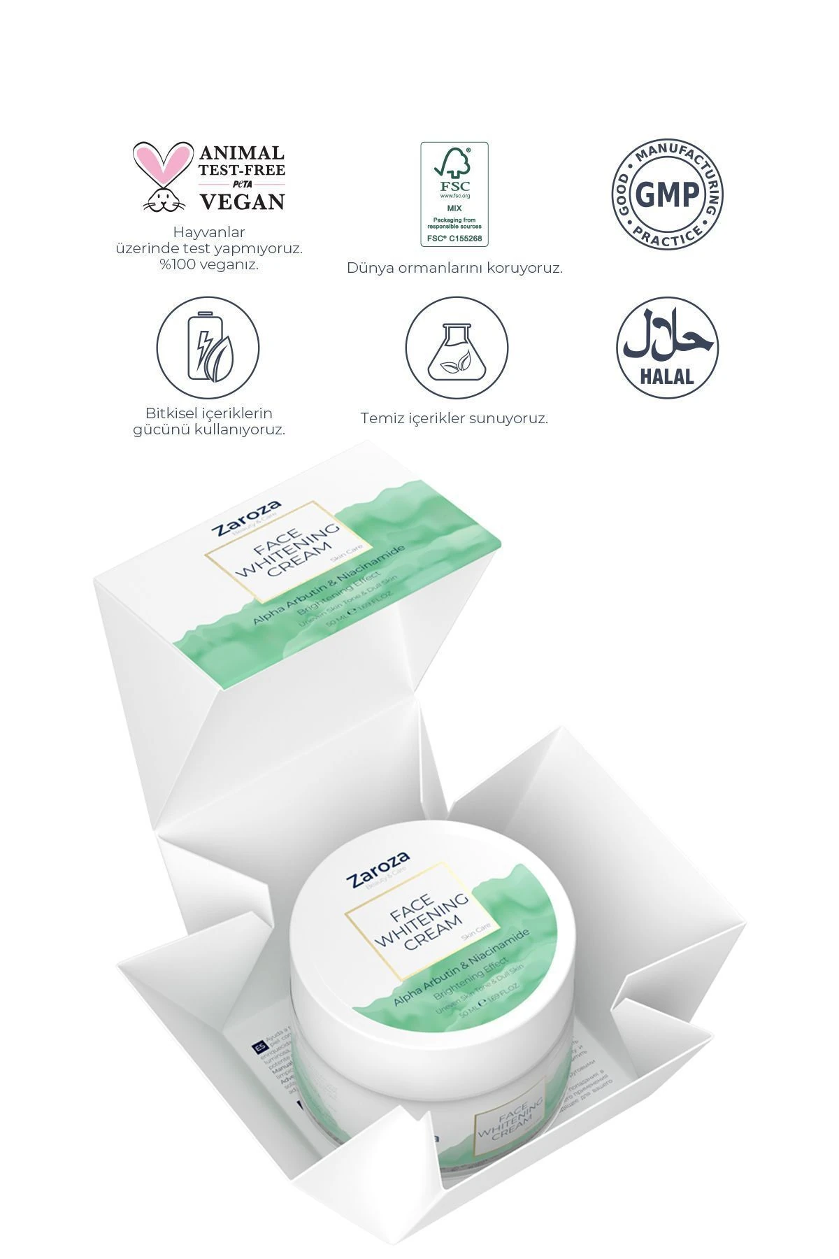 Face Whitening Cream | Leke Karşıtı Aydınlatıcı Krem - Zaroza