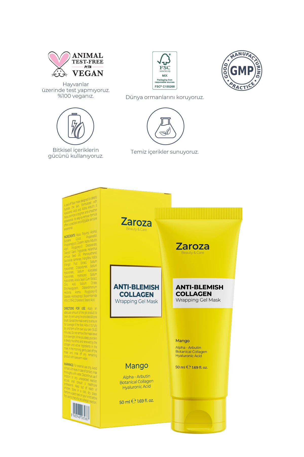 Leke Karşıtı Gece Boyu Etkili Soyulabilir Kolajen Yüz Maskesi 50 Ml (Alpha Arbutin )