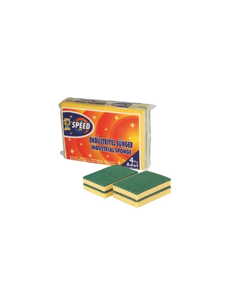 SPEED 4'LÜ ENDÜSTRİYEL BULAŞIK SÜNGERİ 4 PK 