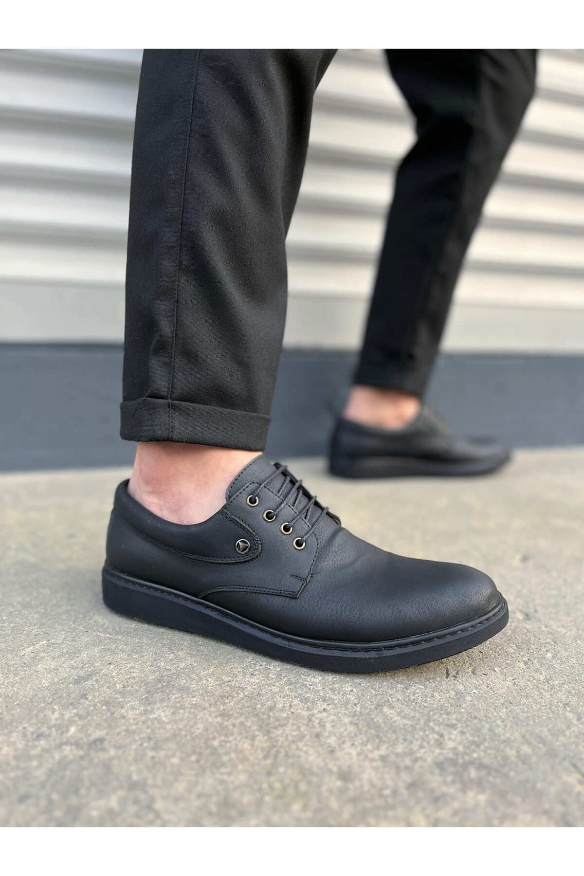 JY0610 Clasico Bağcıklı Cilt Erkek Günlük Klasik Ayakkabı CST - Camel - siyah-cilt-cst