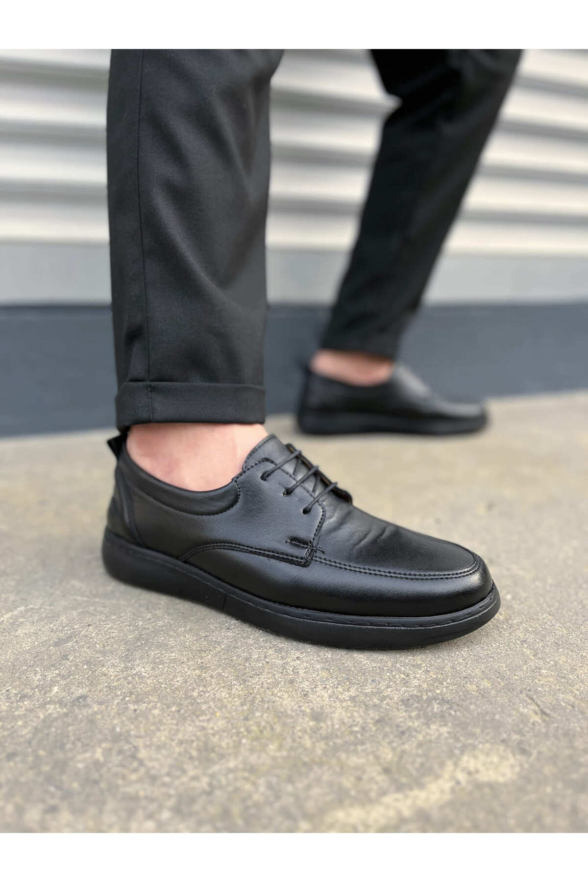 JY0510 Clasica Bağcıklı Cilt Erkek Günlük Klasik Ayakkabı CST - Kahverengi - siyah-cilt-cst