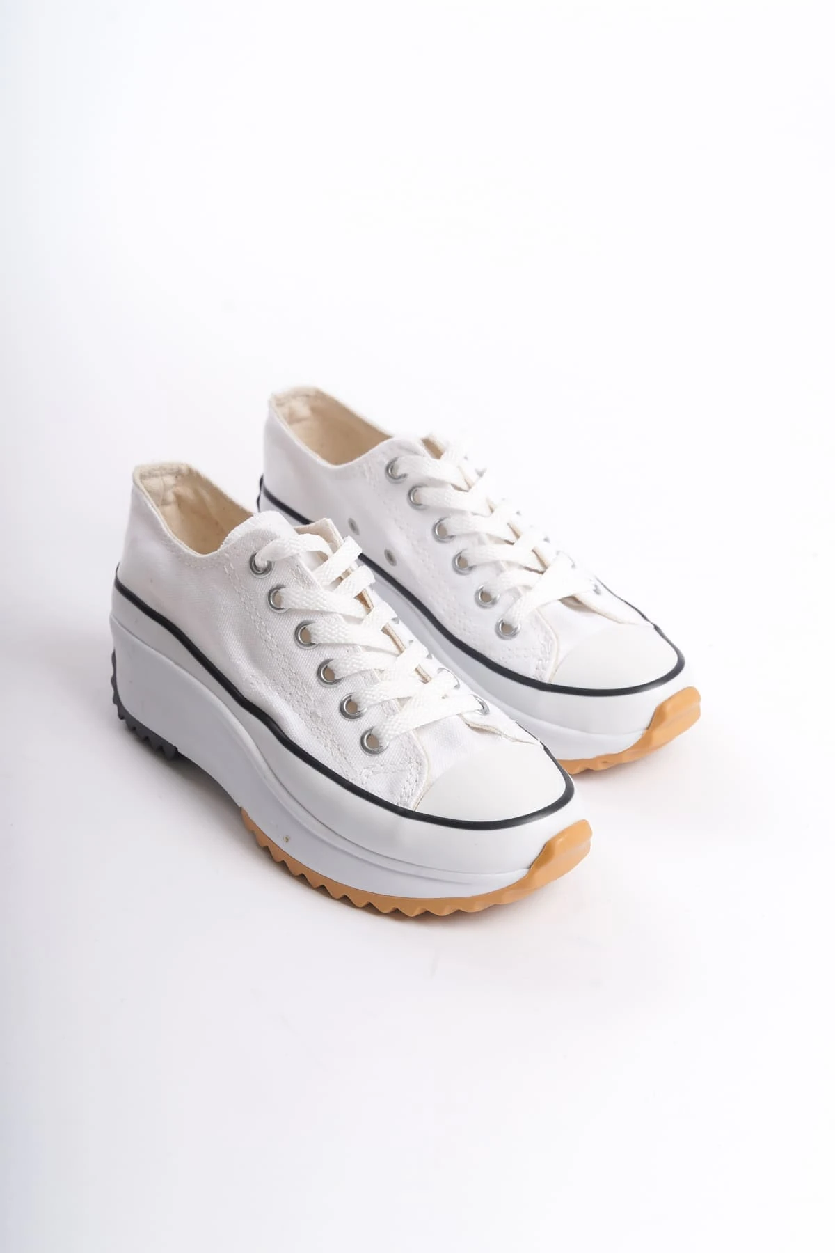 PARIS Bağcıklı Ortopedik Taban Kadın Sneaker Spor Ayakkabı BT - Beyaz