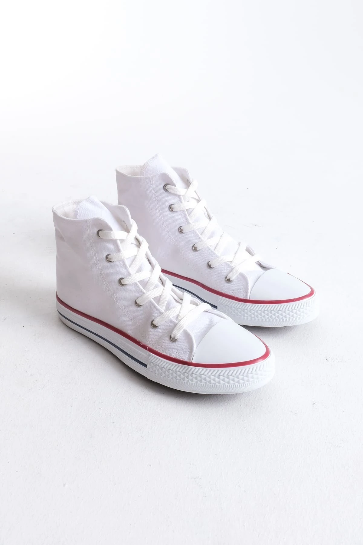 JY0423 AXE Bağcıklı Keten Kumaş Erkek Günlük Sneaker Ayakkabı KBT - Beyaz