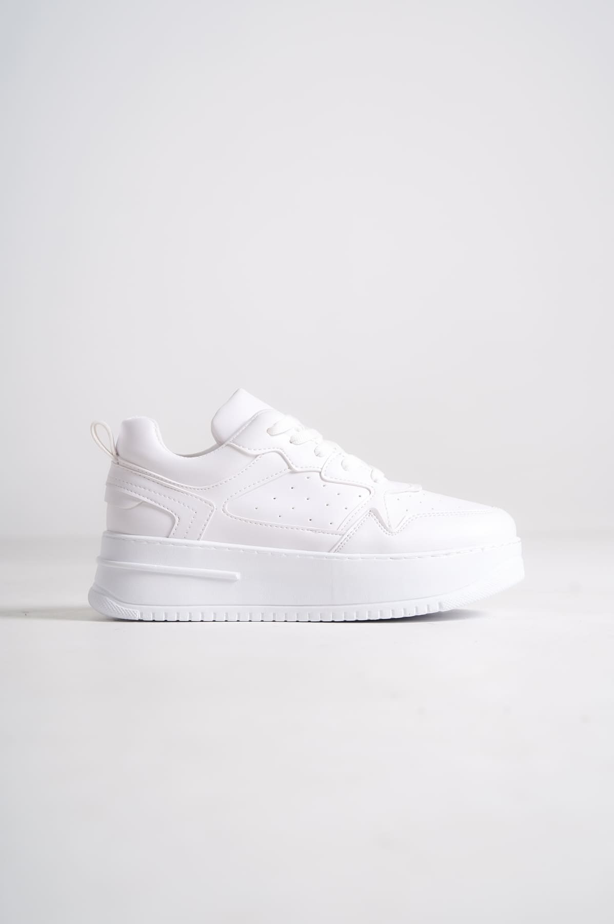 ALESSI Bağcıklı Ortopedik Taban Kadın Sneaker Spor Ayakkabı BT - Beyaz