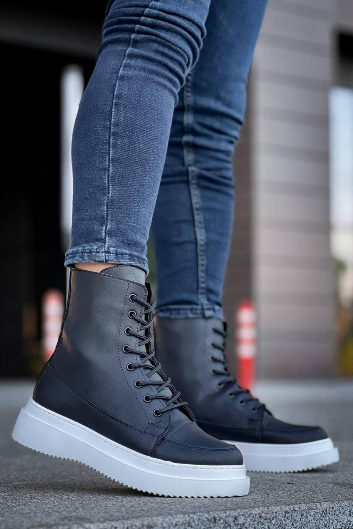 YG0991 Erkek Spor Günlük Bağcıklı Cilt Bot CBT - Siyah