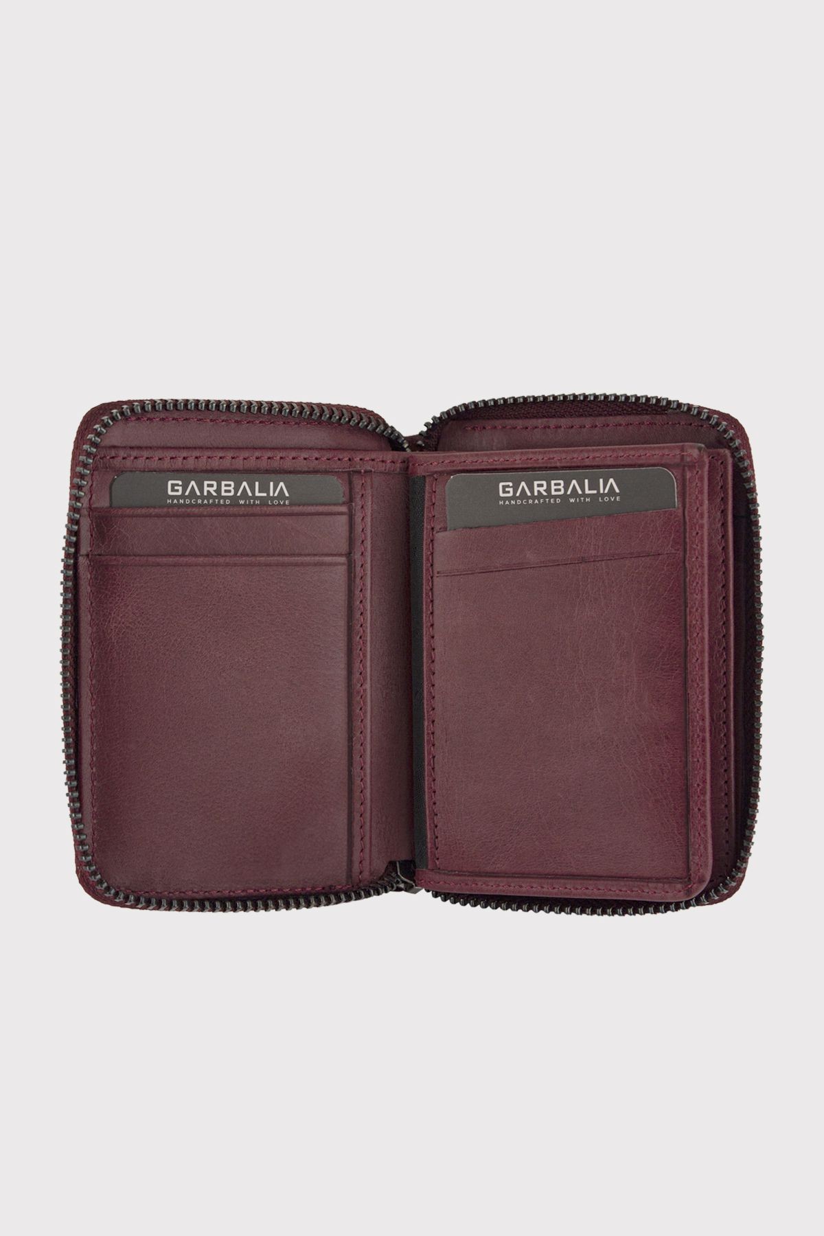 Garbalia Fargo Vintage Deri RFID Engelleyici Fermuarlı Unisex Kartlık Cüzdan