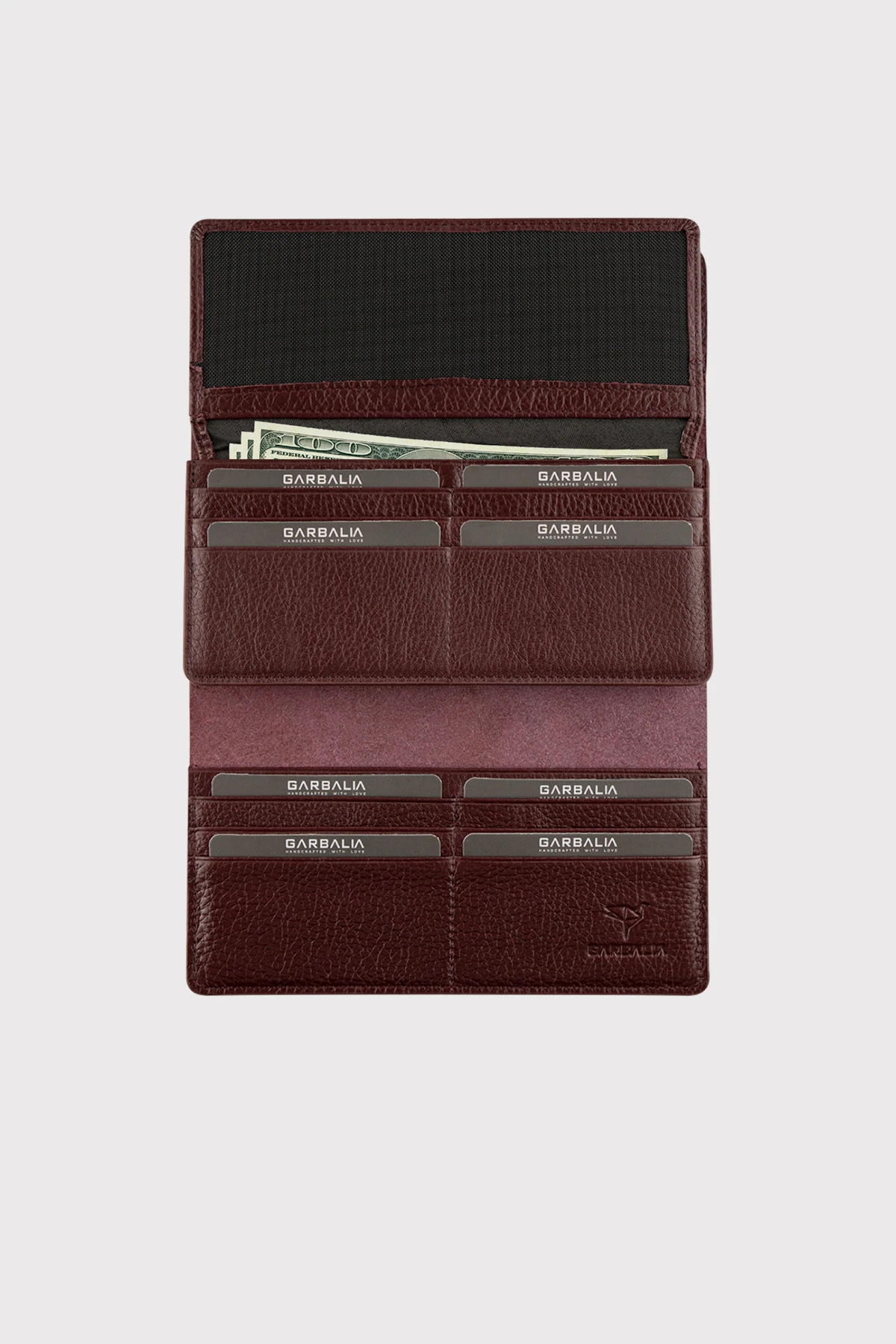 Garbalia Paris Hakiki Deri Saraç Dikişli Telefon Bölmeli Kadın Portföy Cüzdanı