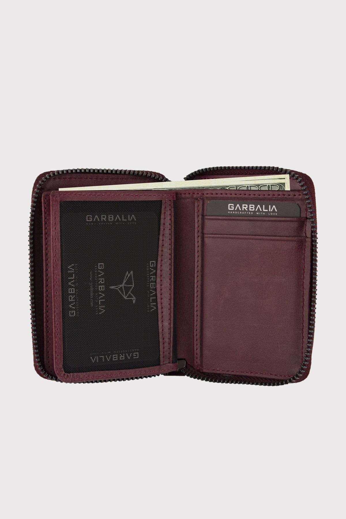 Garbalia Fargo Vintage Deri RFID Engelleyici Fermuarlı Unisex Kartlık Cüzdan