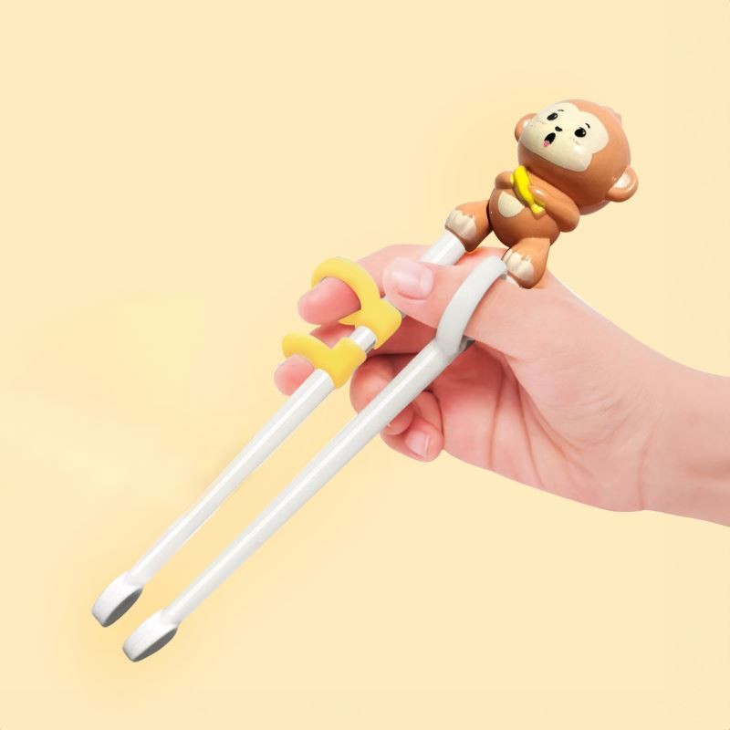 Bentopia Paslanmaz Çelik Maymun Bebek Çocuk Kaşık Çatal ve Chopstick Set