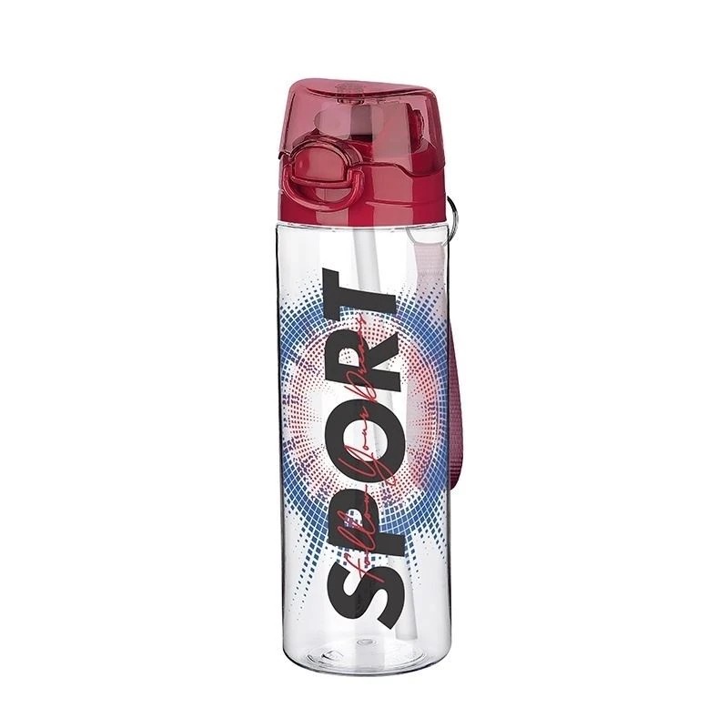 Pipetli Okul Su Matarası - 500ml - Desenli - Suluk