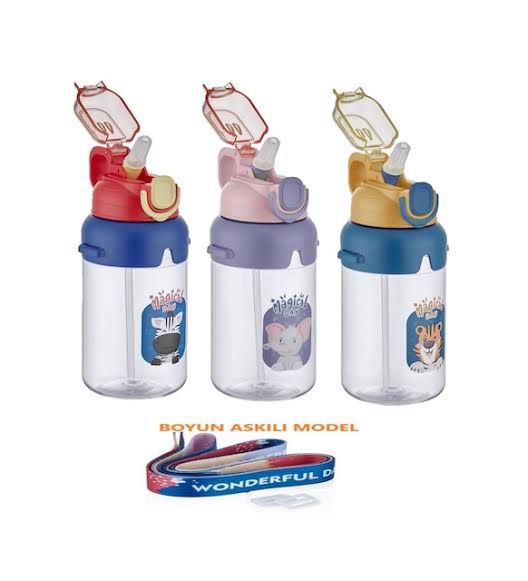 Vagonlife Okul Su Matarası - 650ml - Askılı ve Pipetli 