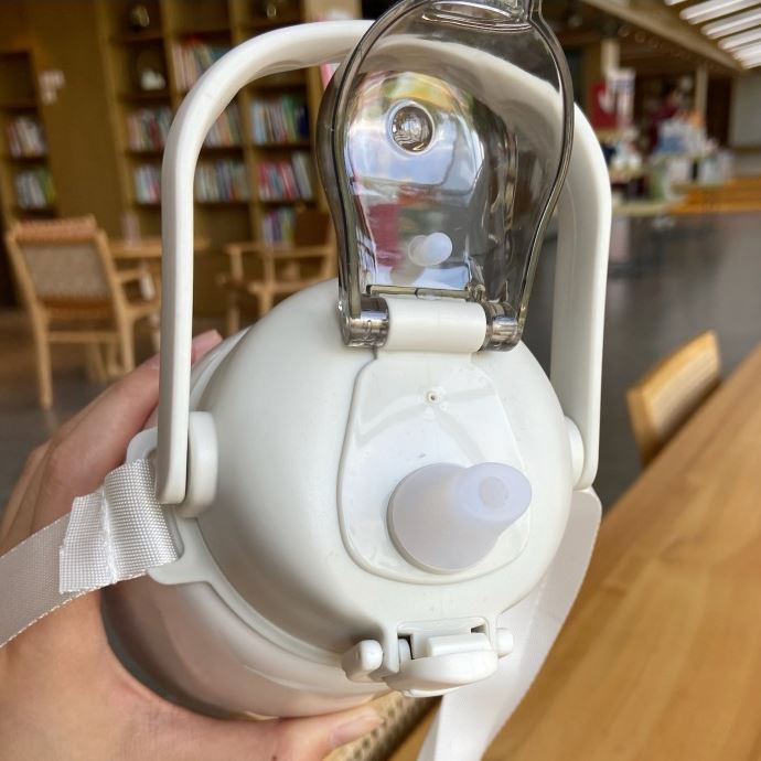 Paslanmaz Çelik Tombul Su Matarası - 650ml - Askılı ve Pipetli Çelik Suluk 