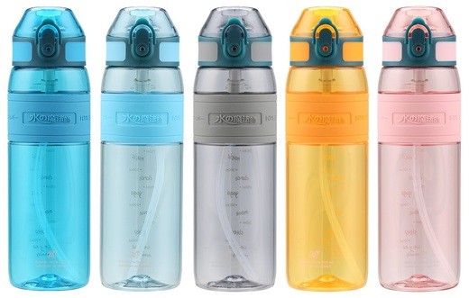 Uzspace Pipetli Isırılamaz Okul Su Matarası - 600ml - Tritan Suluk Soft Touch