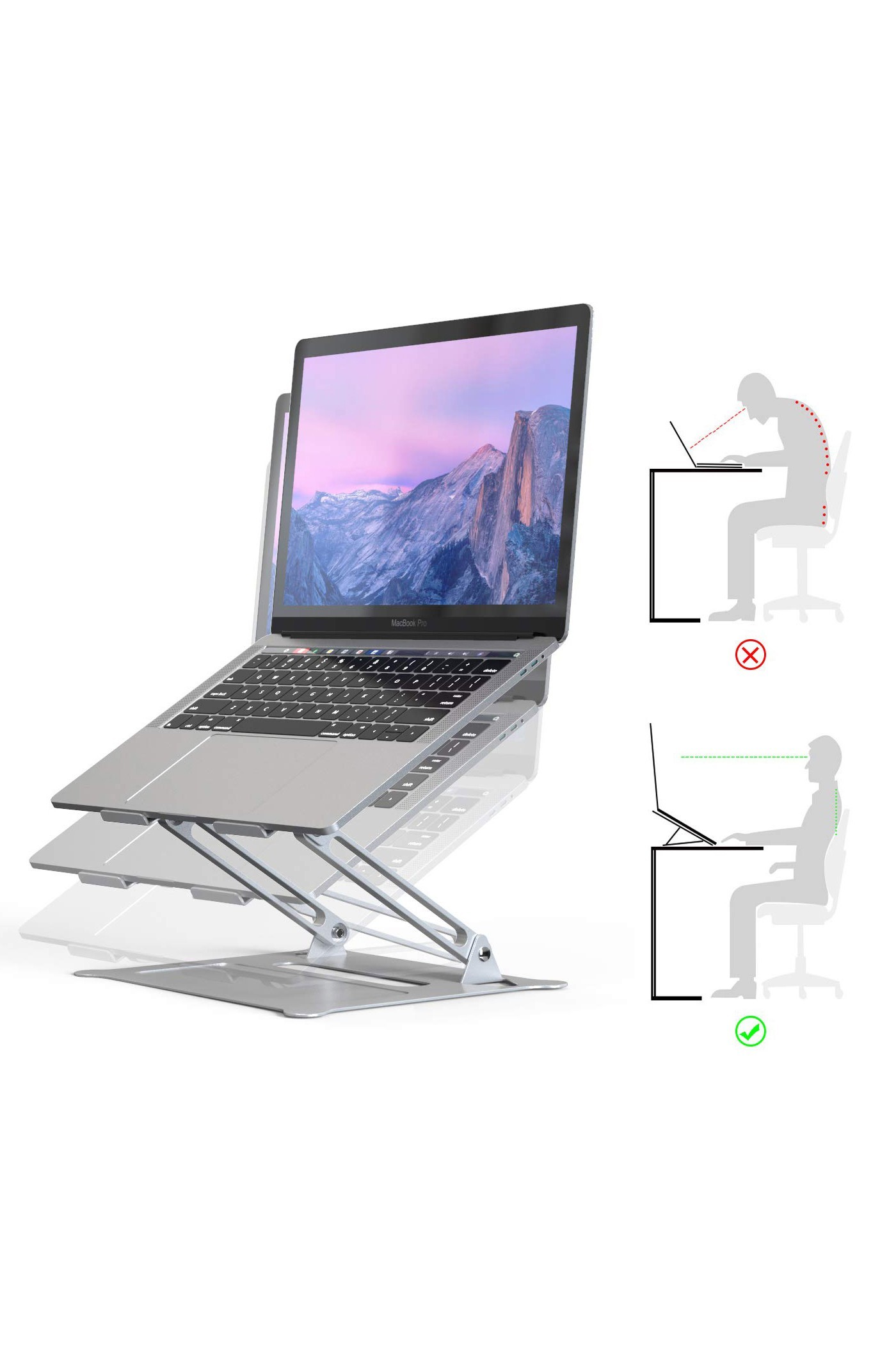 Alüminyum Ayarlı Laptop Macbook Notebook Yükseltici Tutucu
