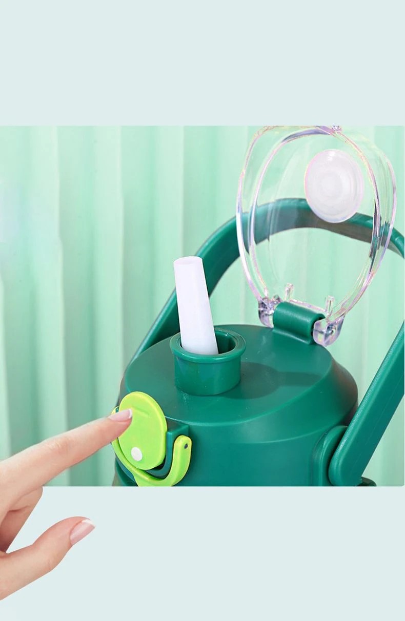 Paslanmaz Çelik Su Matarası - 850 ml - Askılı -  Pipetli veya Pipetsiz Çelik Suluk