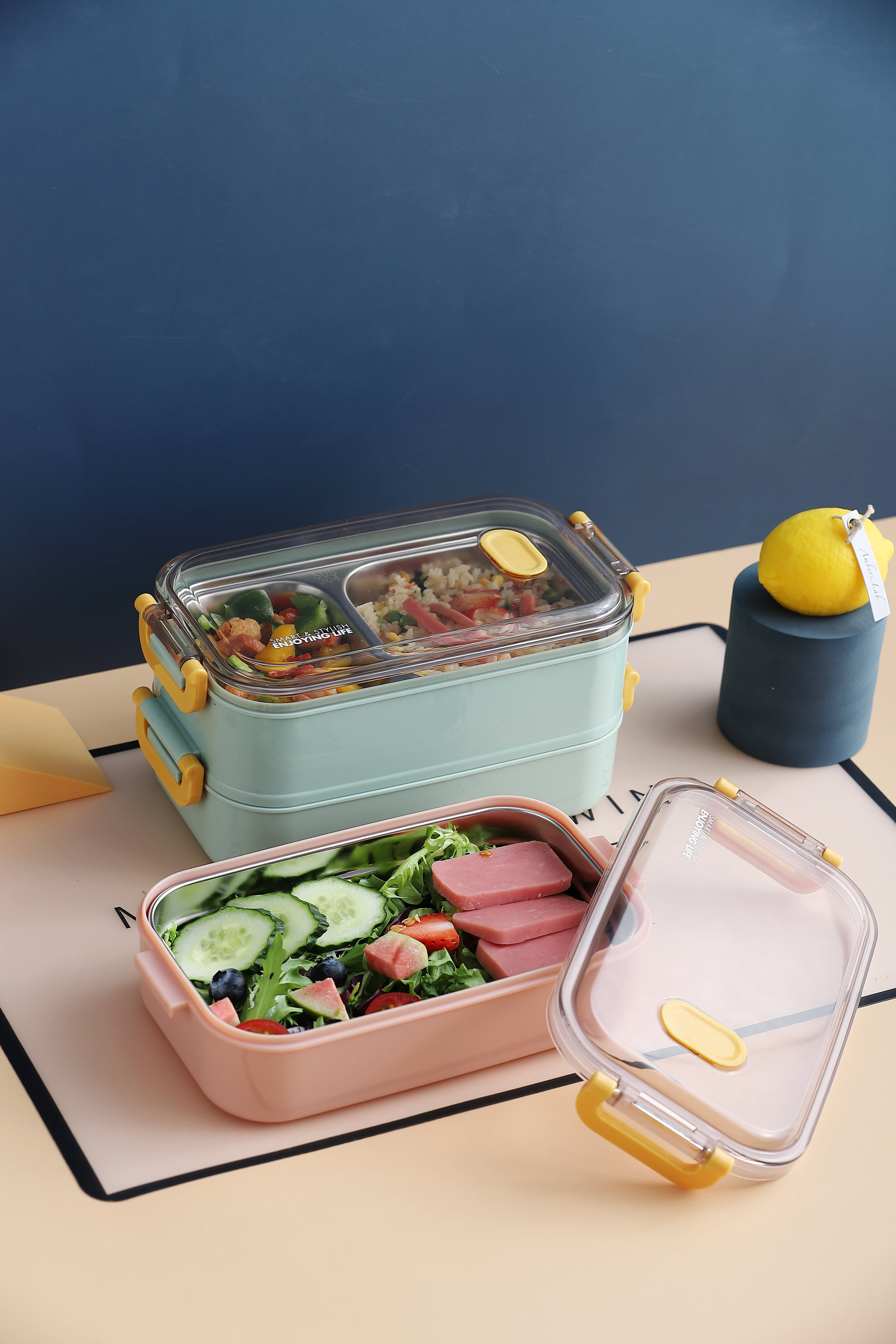 Çift Katmanlı Paslanmaz Çelik Beslenme Kabı-1400 ml Beslenme Kutusu