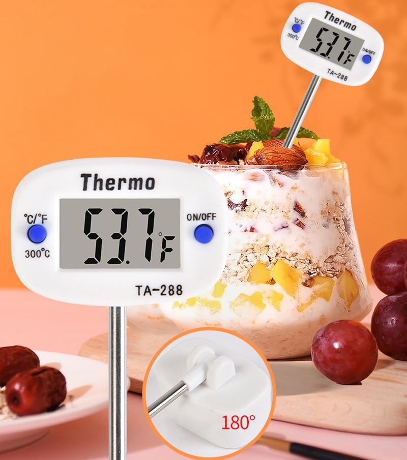 Thermo Oynar Başlıklı Dijital Mutfak Sıvı Gıda Et Su Yiyecek Sıcaklık Ölçer Termometresi