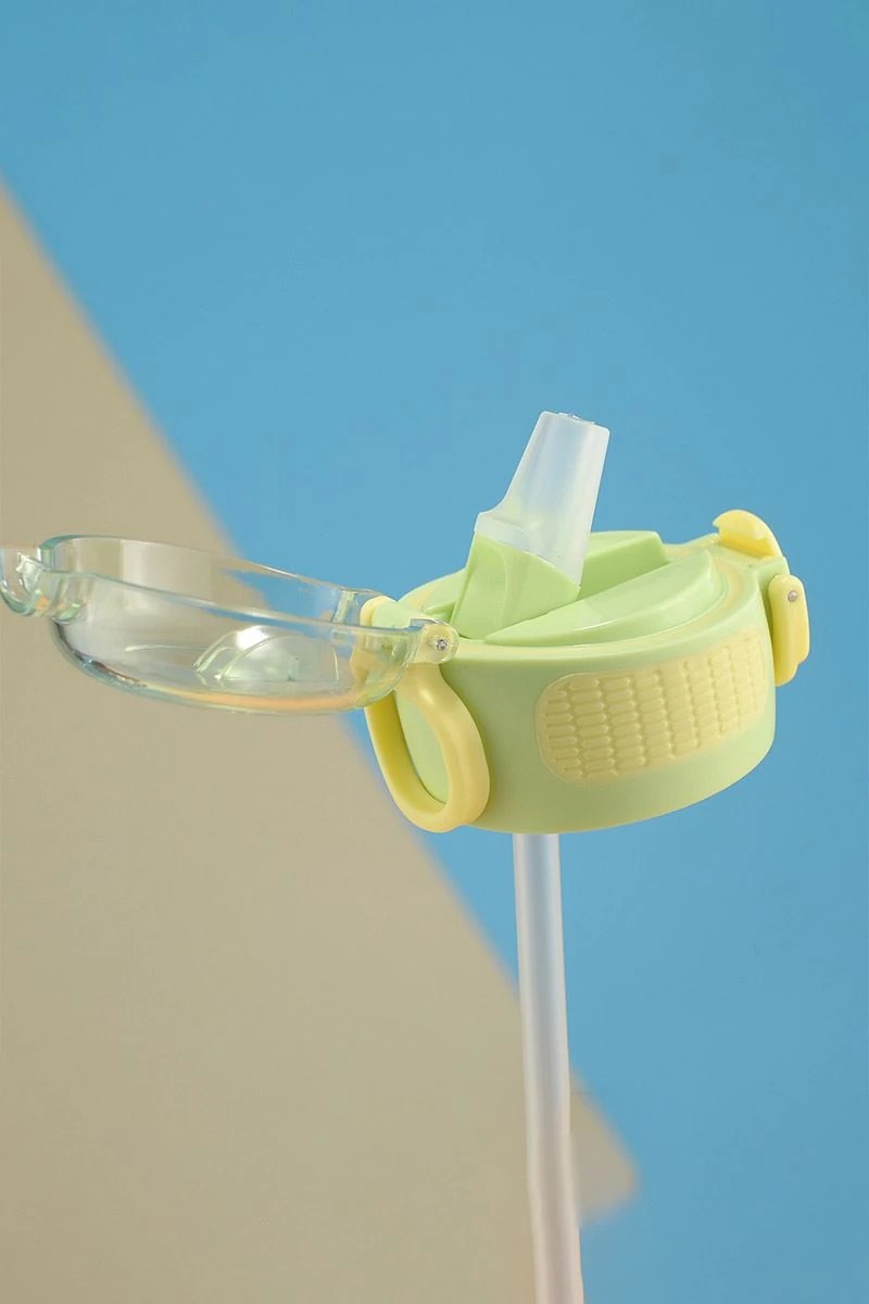 Paslanmaz Çelik Su Matarası - 620 ml - Pipetli 316 Çelik Yeşil Suluk